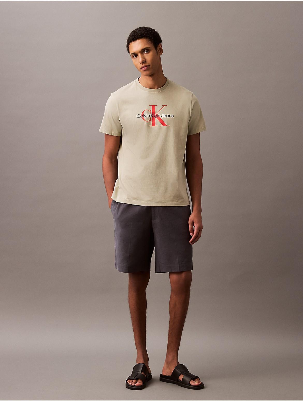 Calvin Klein Men's Linen Blend Short - Blue - 33 Product Image