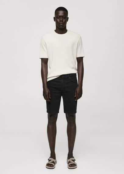 Mango Mens Denim Bermuda Shorts Product Image