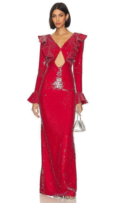 Sequin Cutout Maxi Dress PatBO Product Image