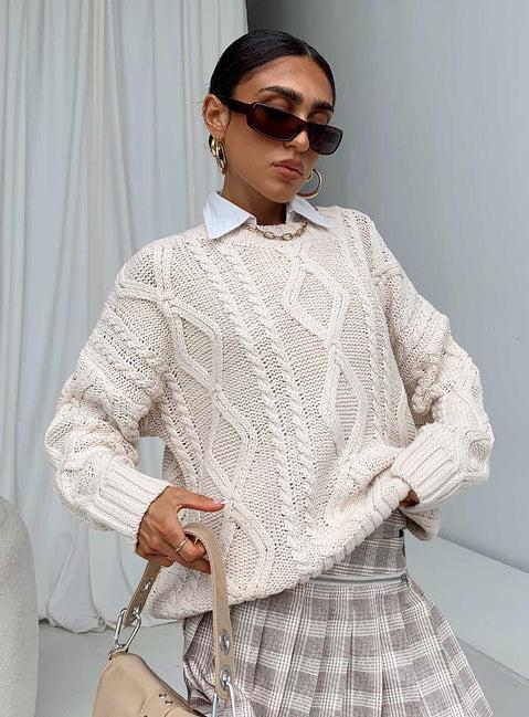 Anaya Oversized Sweater Beige Product Image