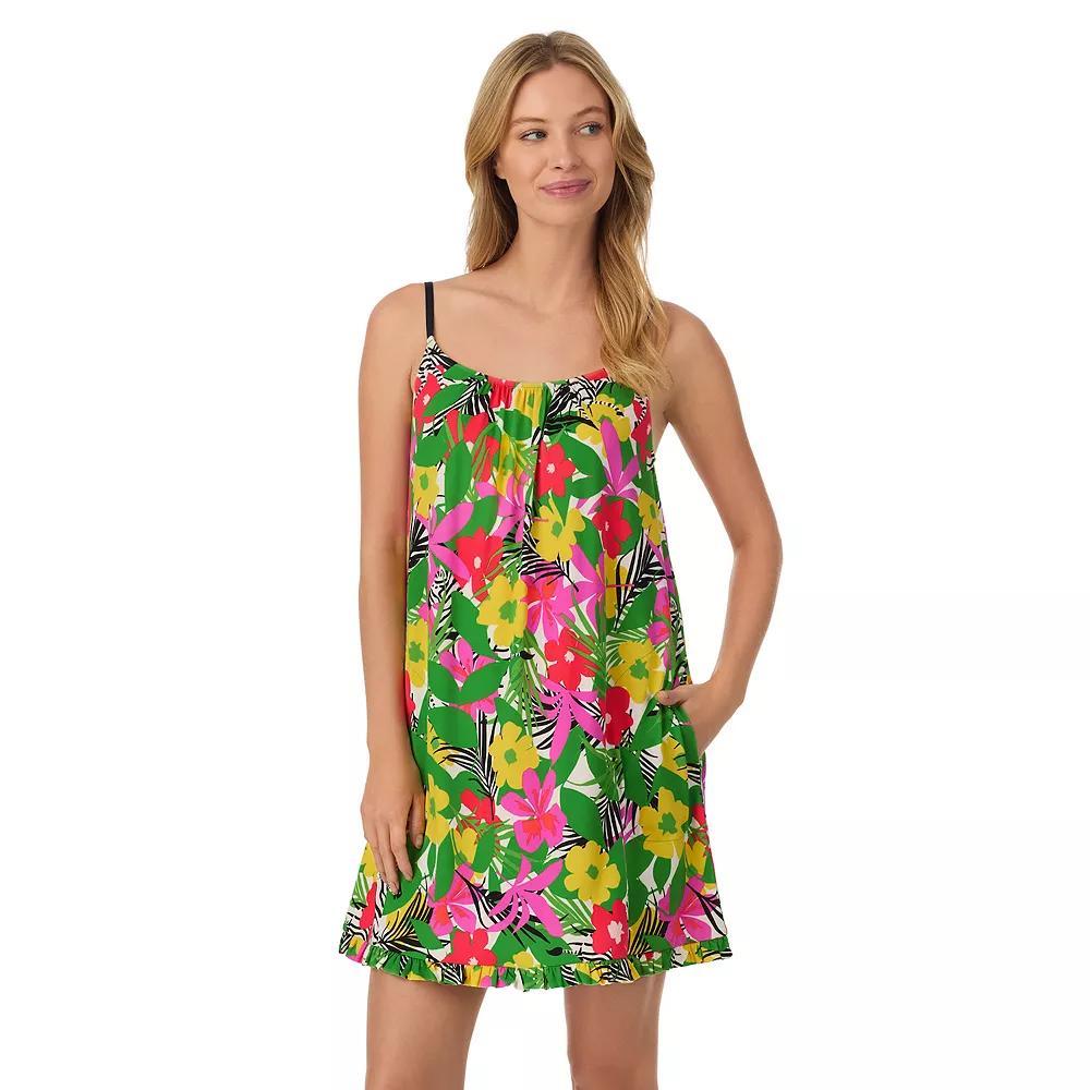 Women's Beauty Sleep Social Shirred Chemise, Girl's, Size: Large, Multflor Product Image