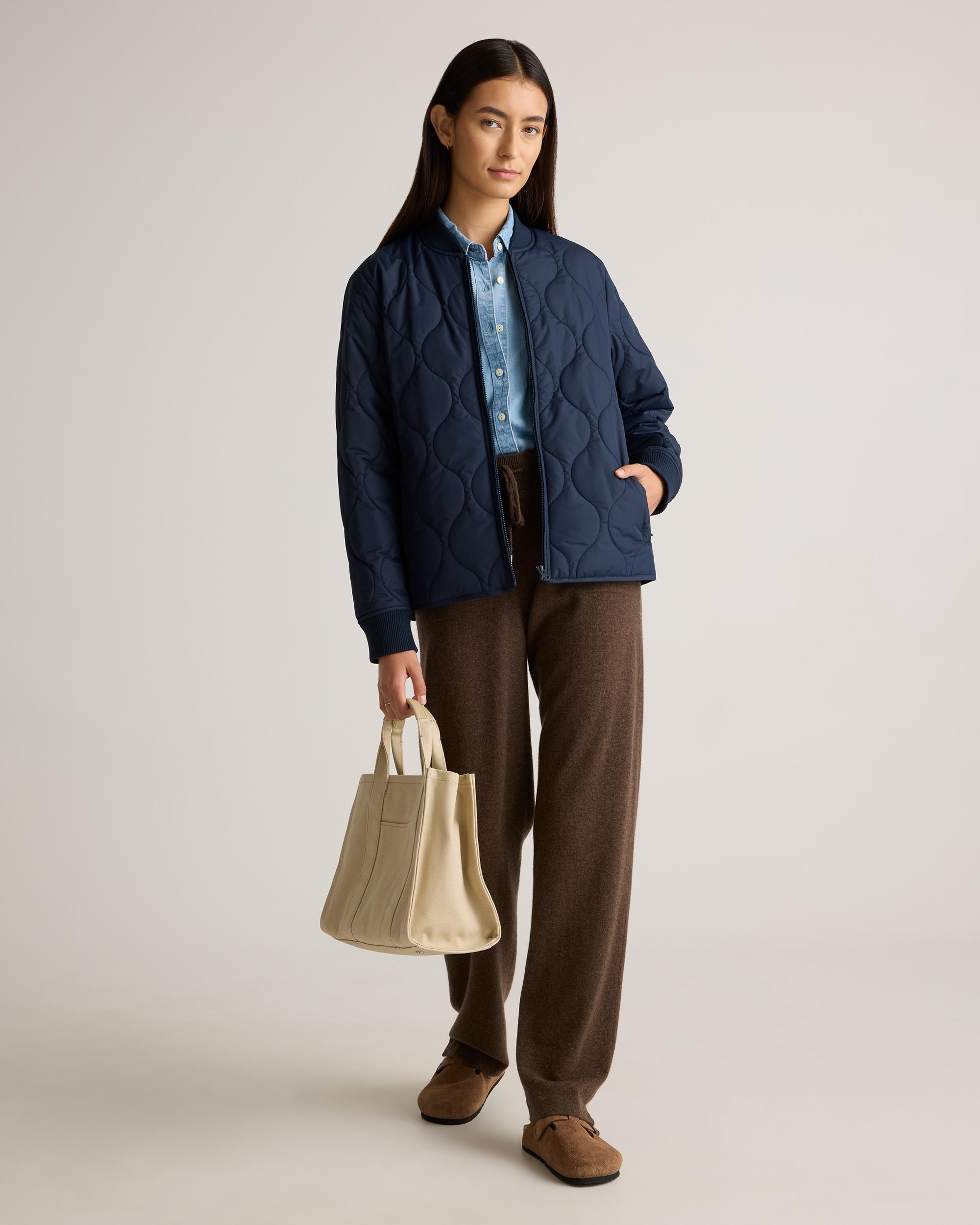 Quince | Women's Featherless Quilted Puffer Bomber Jacket Recycled Polyester Product Image