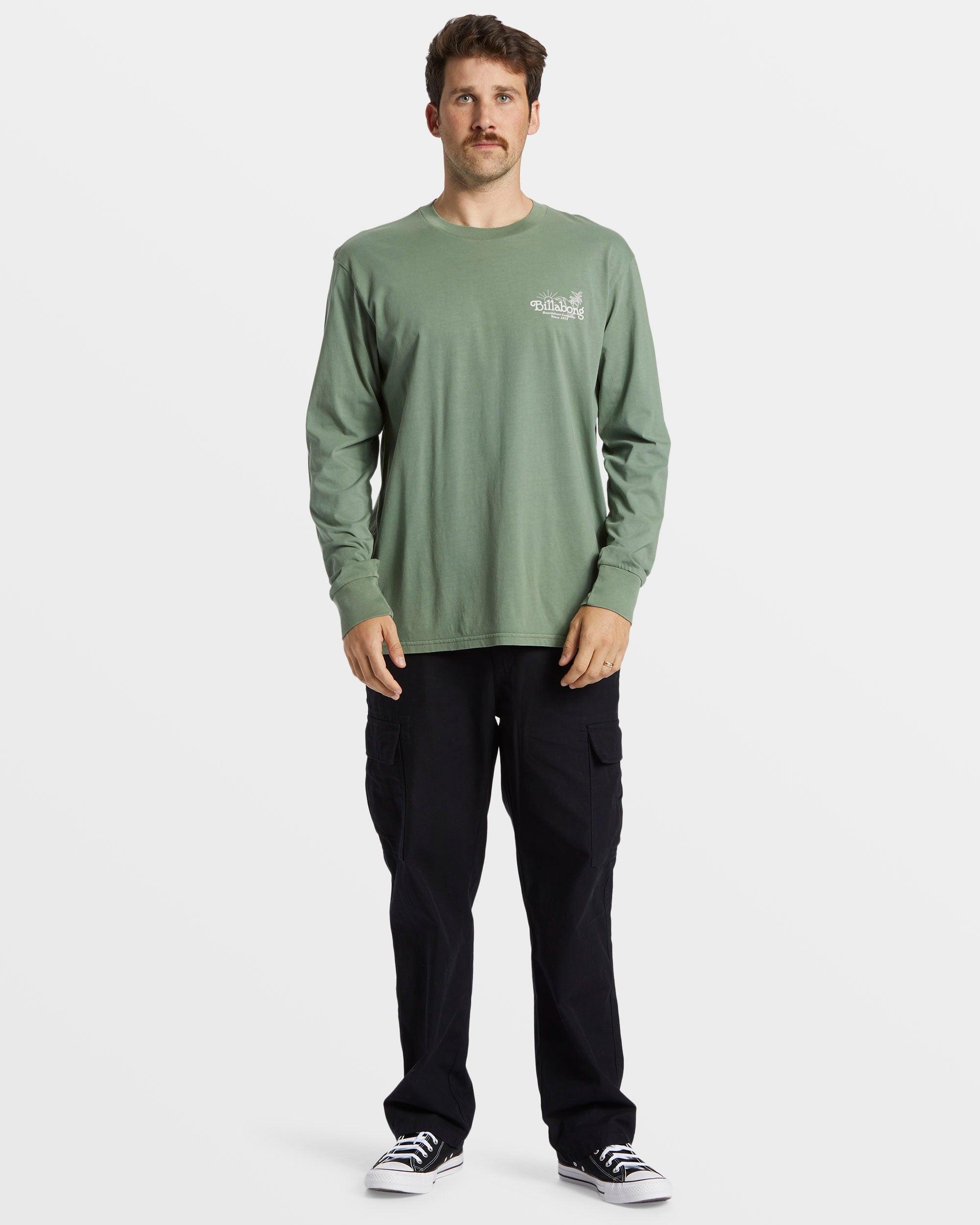 Lounge Long Sleeve Wave Washed T-Shirt - Hunter Male Product Image