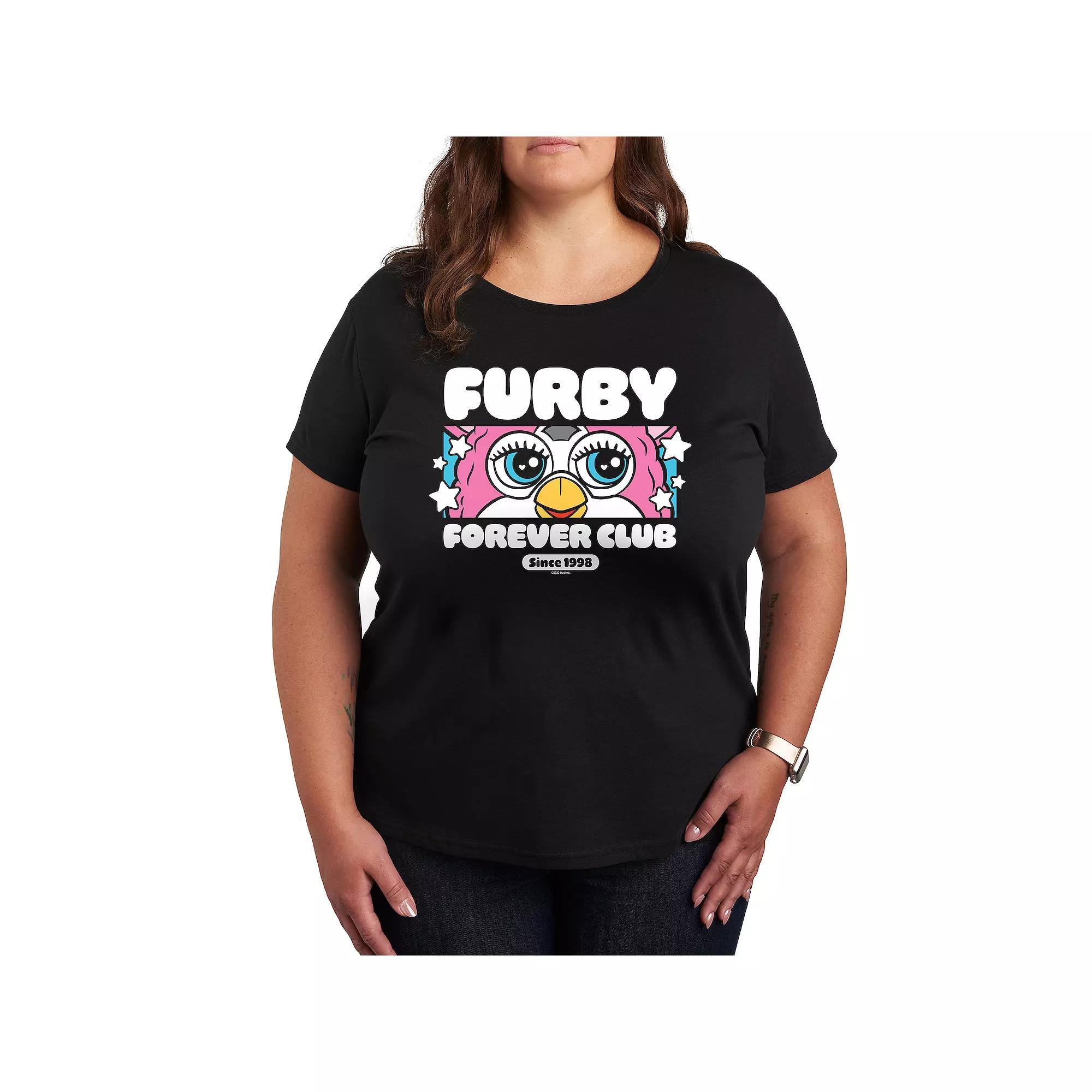 Plus Furby Forever Club Graphic Tee, Womens Heather Grey Product Image