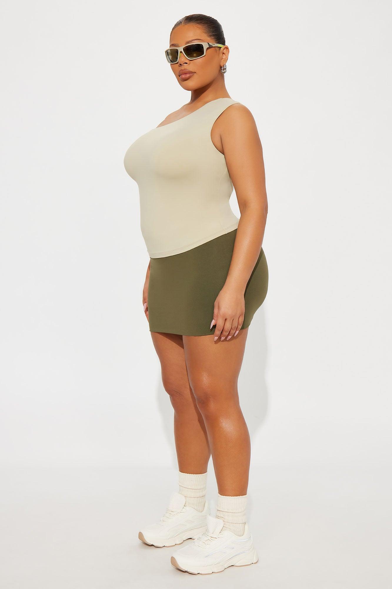 Second Skin Double Lined Off Shoulder Top - Stone Female Product Image