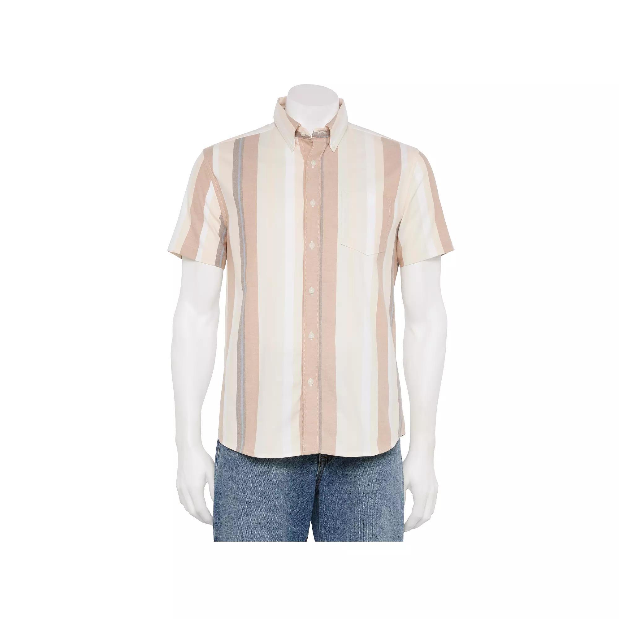 Mens Sonoma Goods For Life Short Sleeve Perfect Length Button Down Shirt Product Image