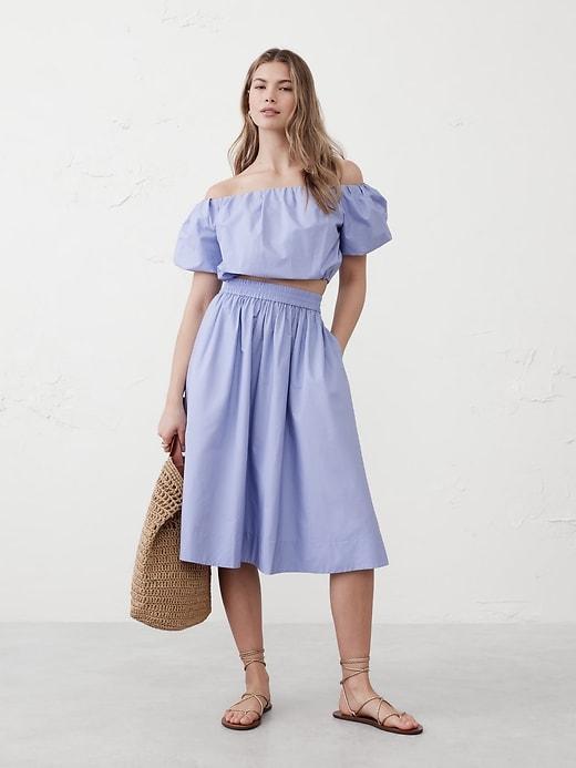 Poplin Midi Skirt Product Image