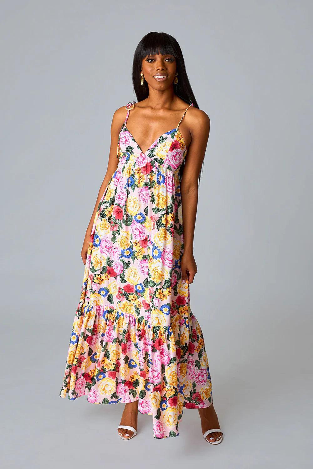 Soleil Monet Tie Shoulder Maxi Dress Product Image