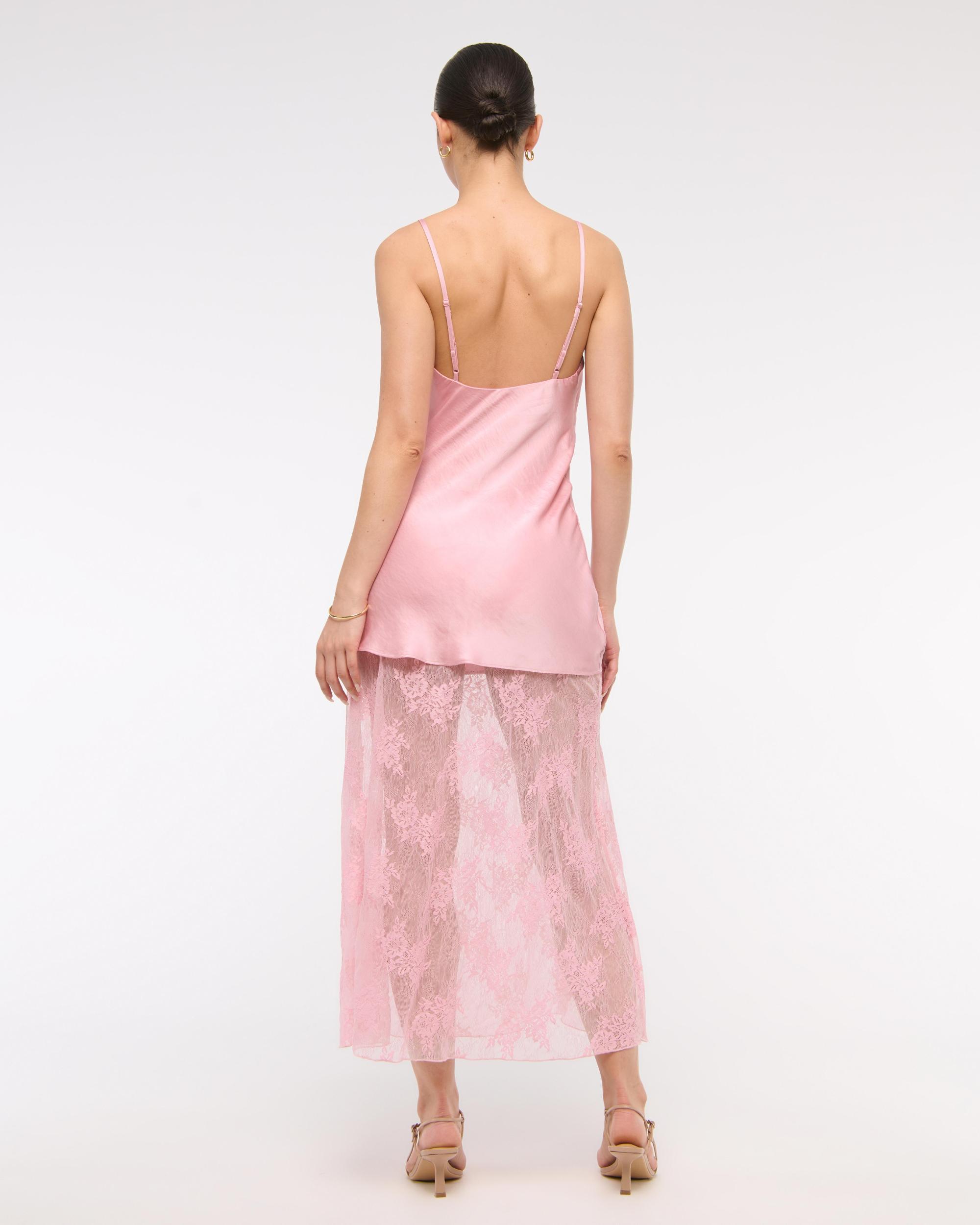 Cowl Neck Lace Maxi Dress Product Image