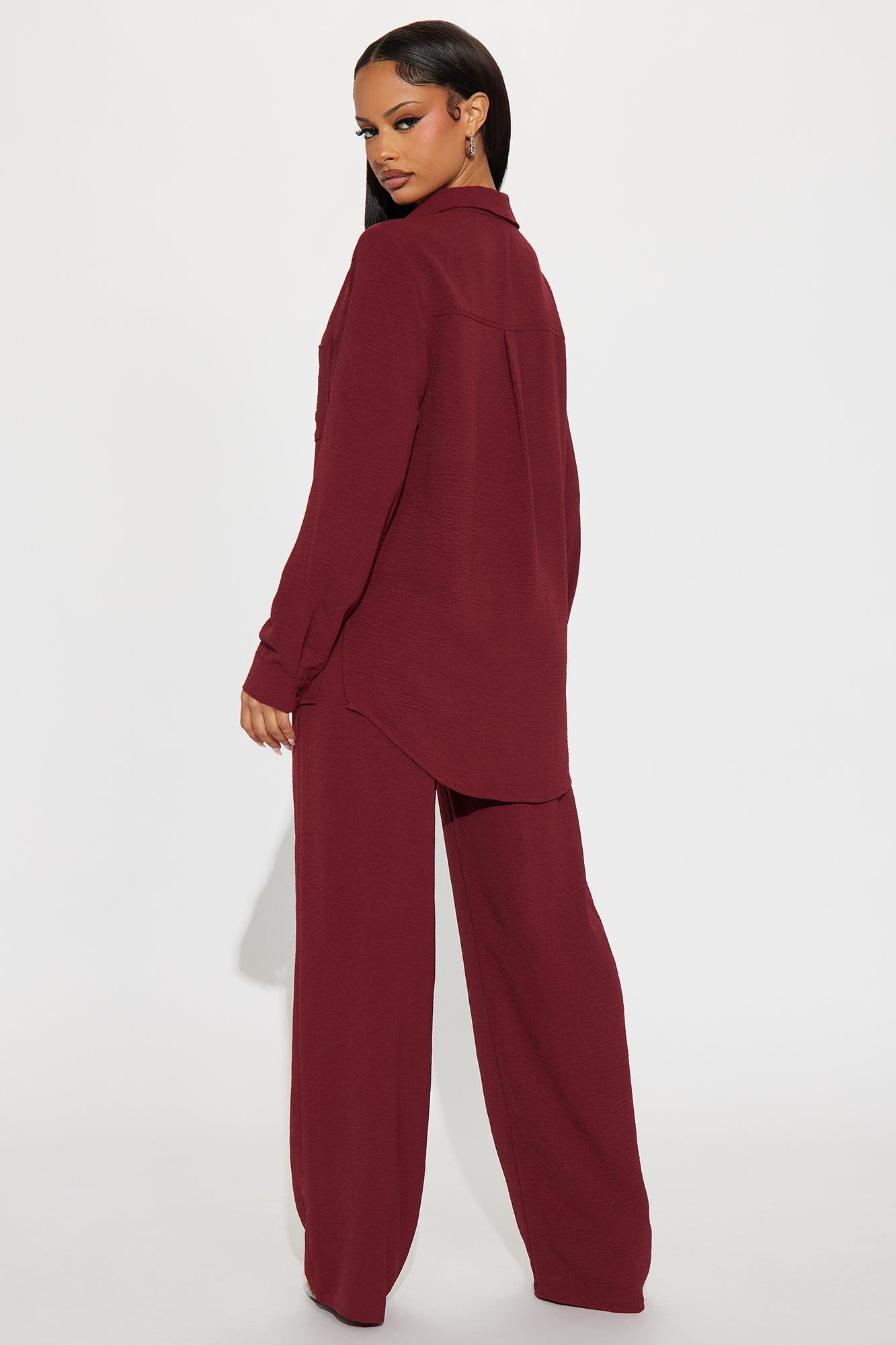 Makenzie Pant Set - Wine Product Image