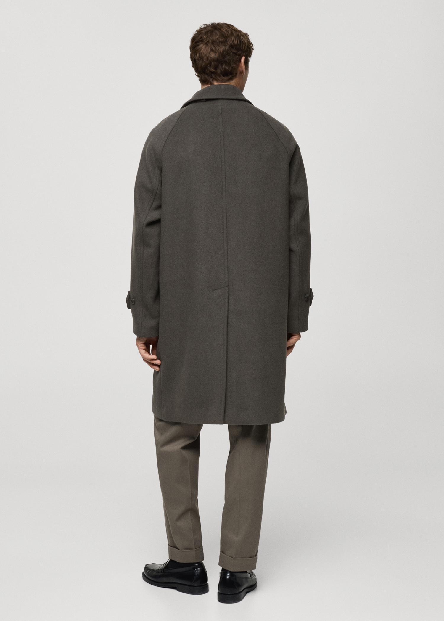 Long recycled wool coat - Men | MANGO USA Product Image