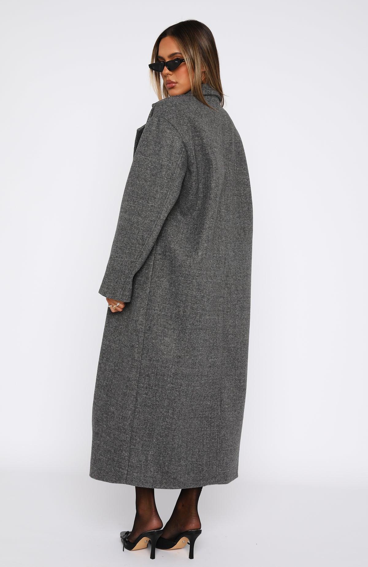 Modern Edge Oversized Coat Charcoal Product Image