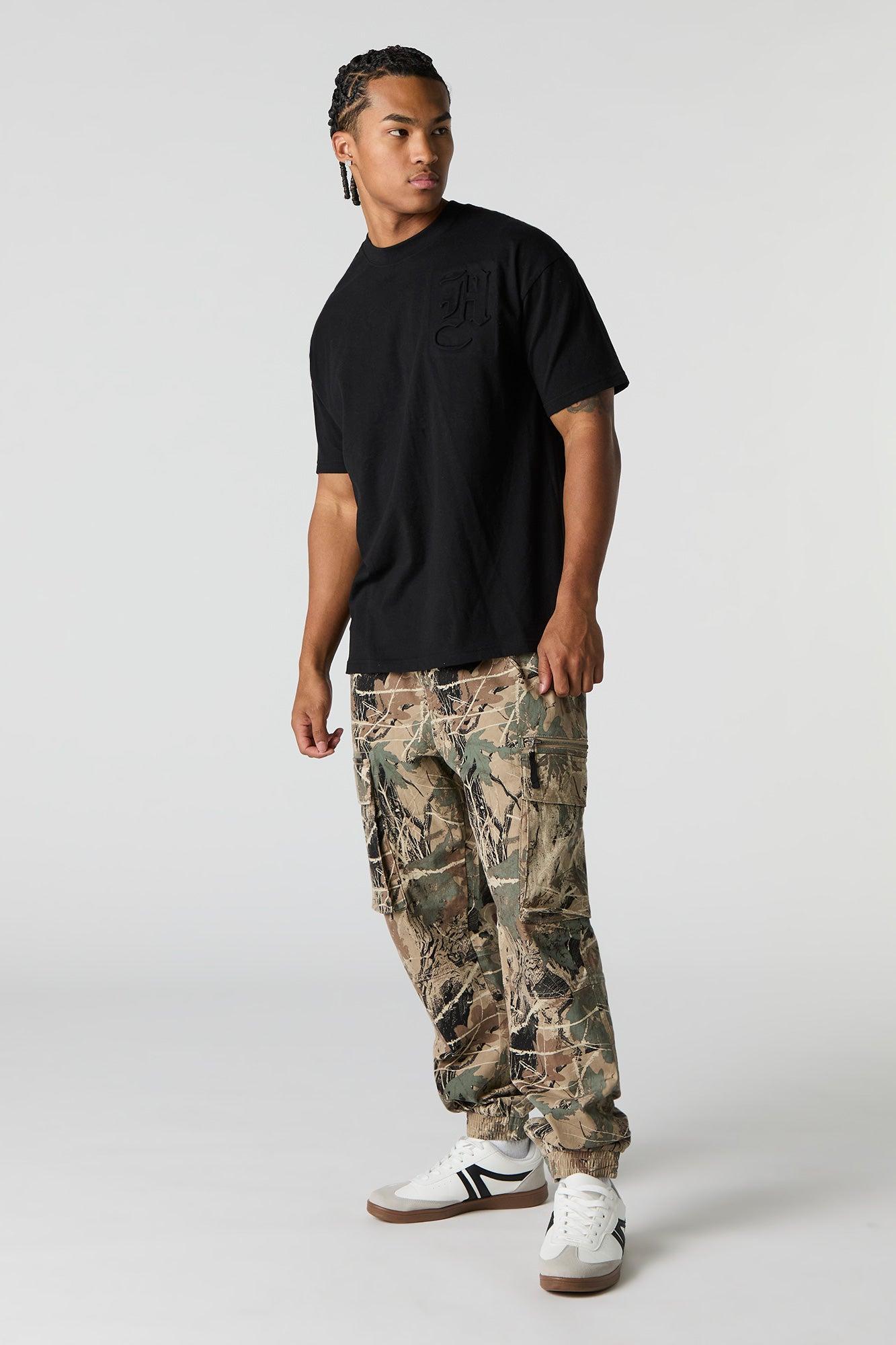 From Nobody To Somebody Embossed T-Shirt Male Product Image