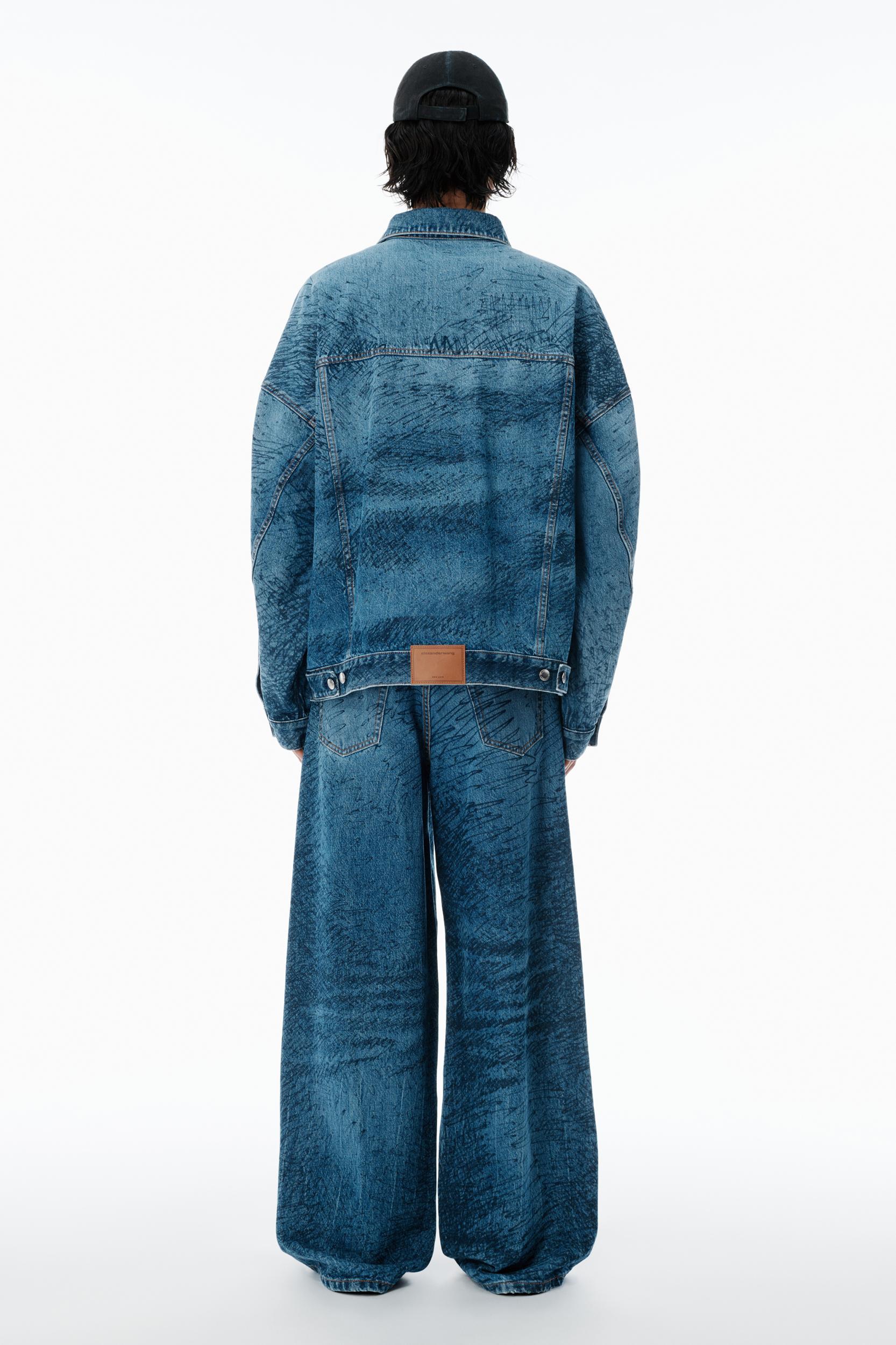 Indigo Marker-print Trucker Jacket Product Image