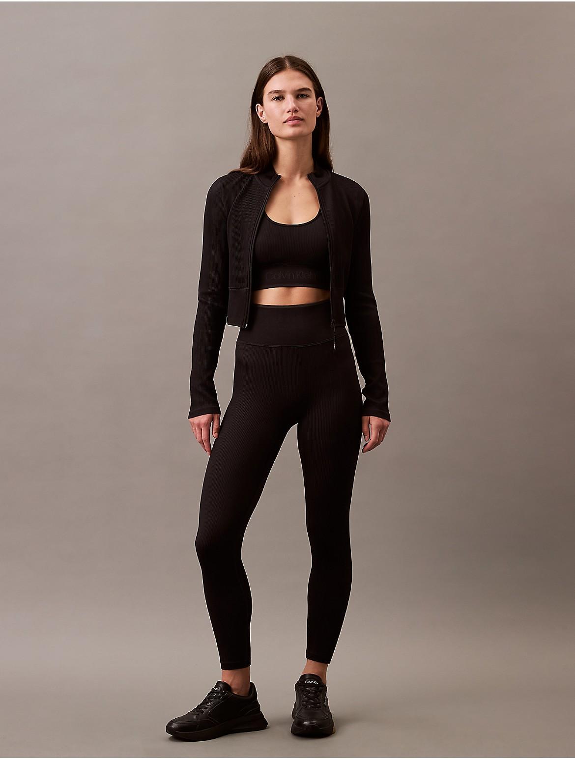 Calvin Klein Women's Rib Sport Leggings - Green - M Product Image