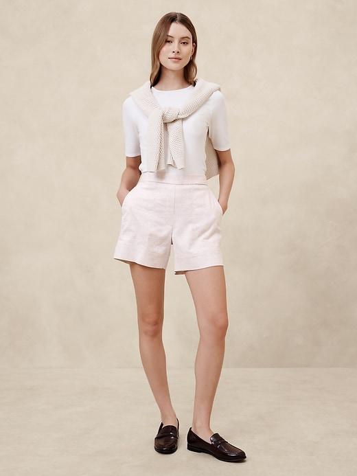 Linen-Blend Pull-On Short Product Image
