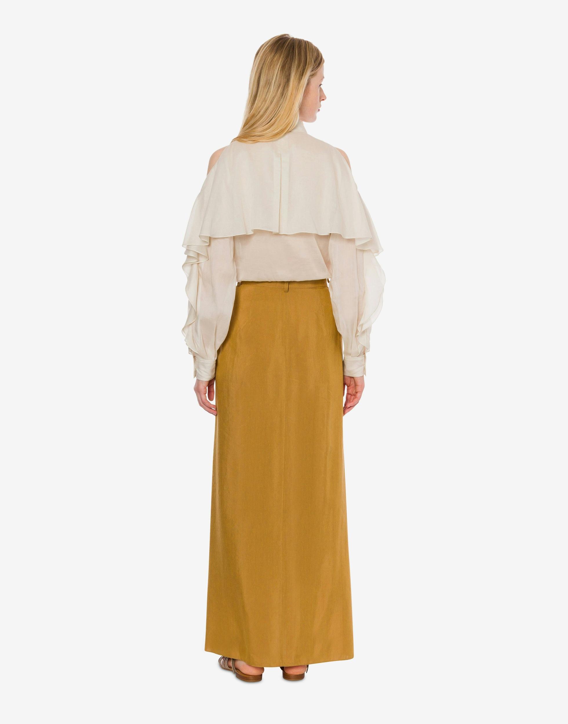 Flamed linen viscose long skirt Product Image