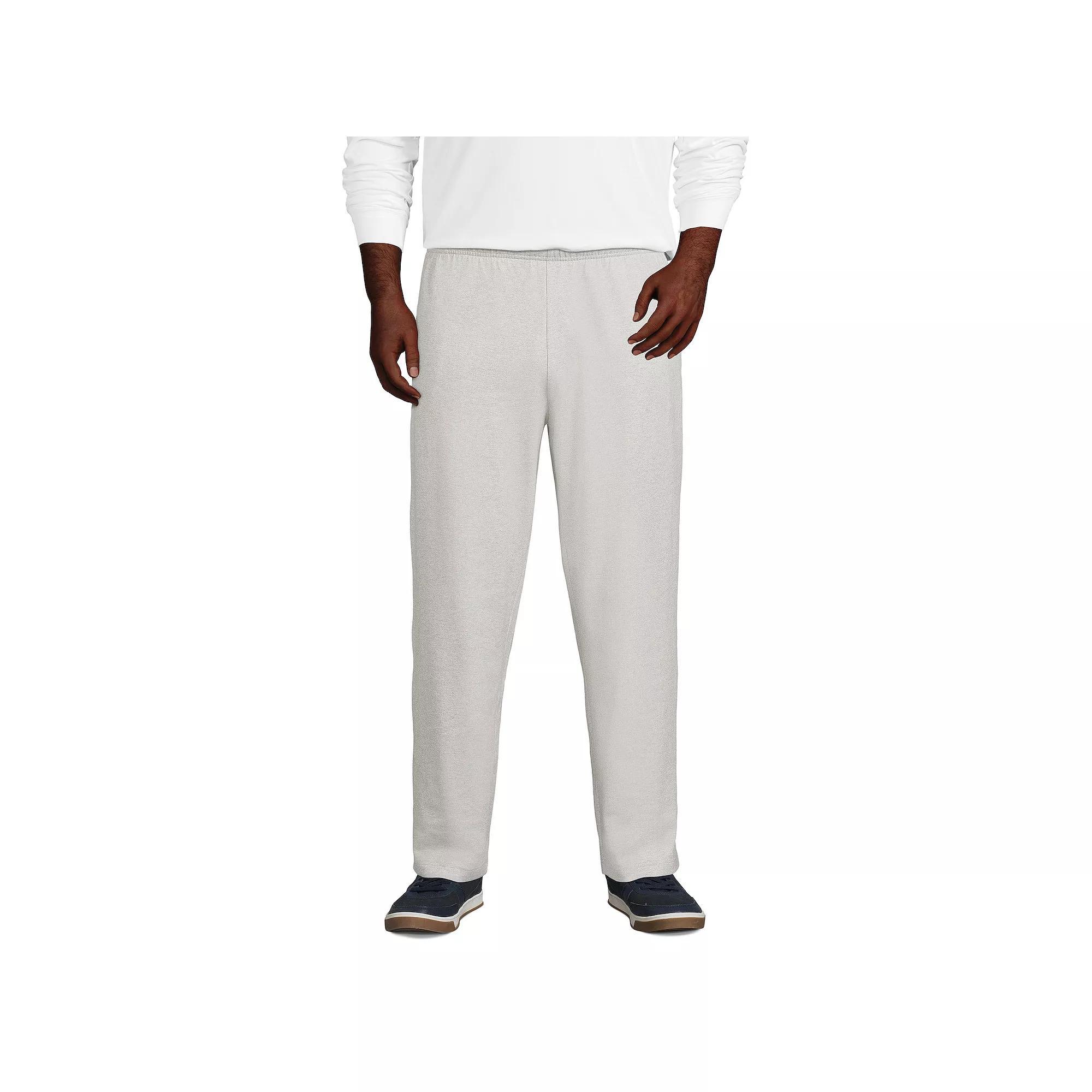 Big & Tall Lands' End Jersey Knit Sweatpants, Men's, Size: 3XB, Gray Grey Product Image