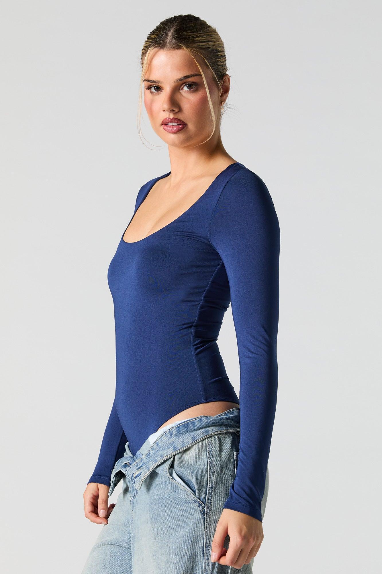 Scoop Neck Long Sleeve Bodysuit Female Product Image