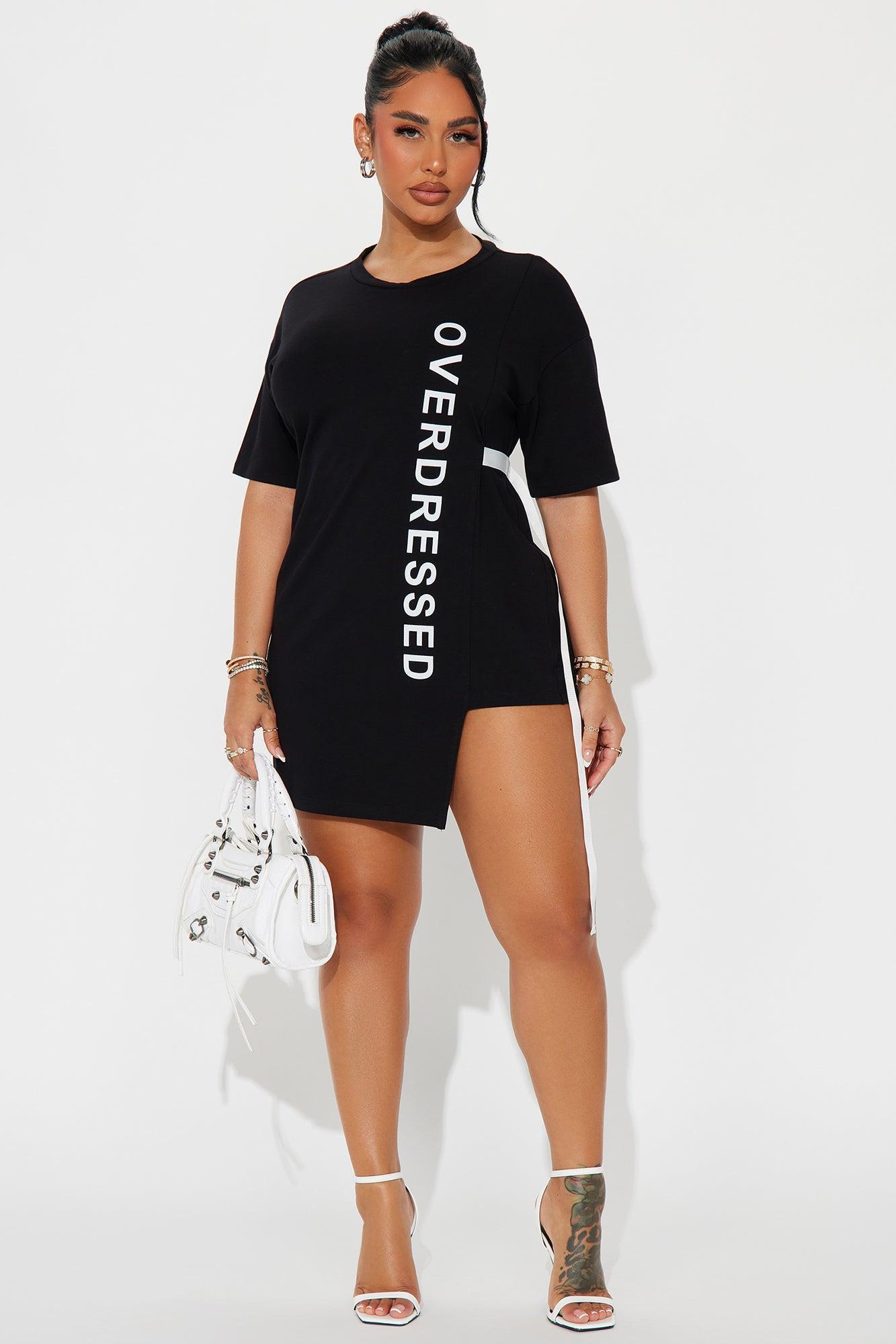 Overdressed Tunic Top - Black/White Product Image