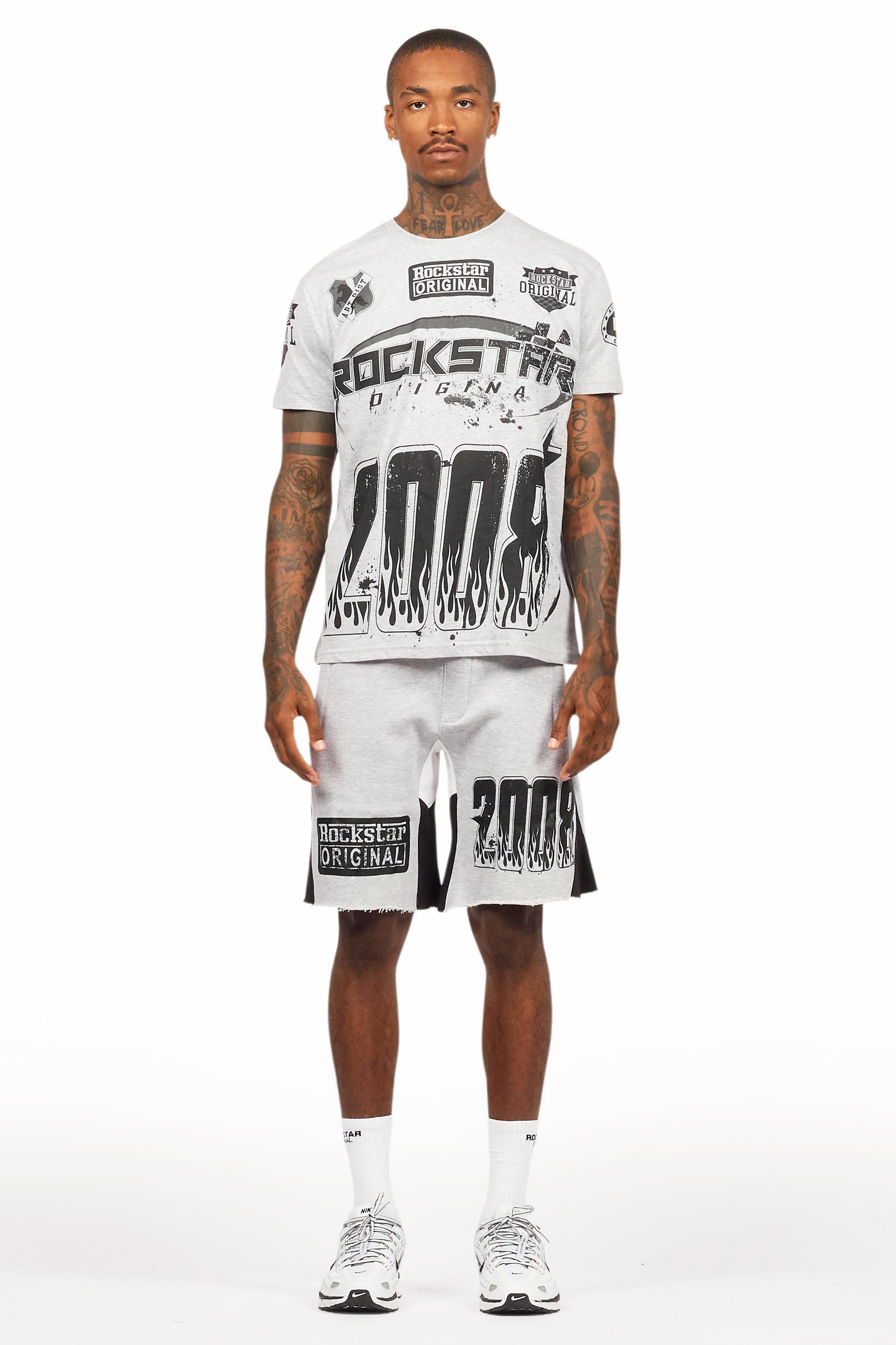 Amos Heather Grey T-Shirt/Short Set Male Product Image