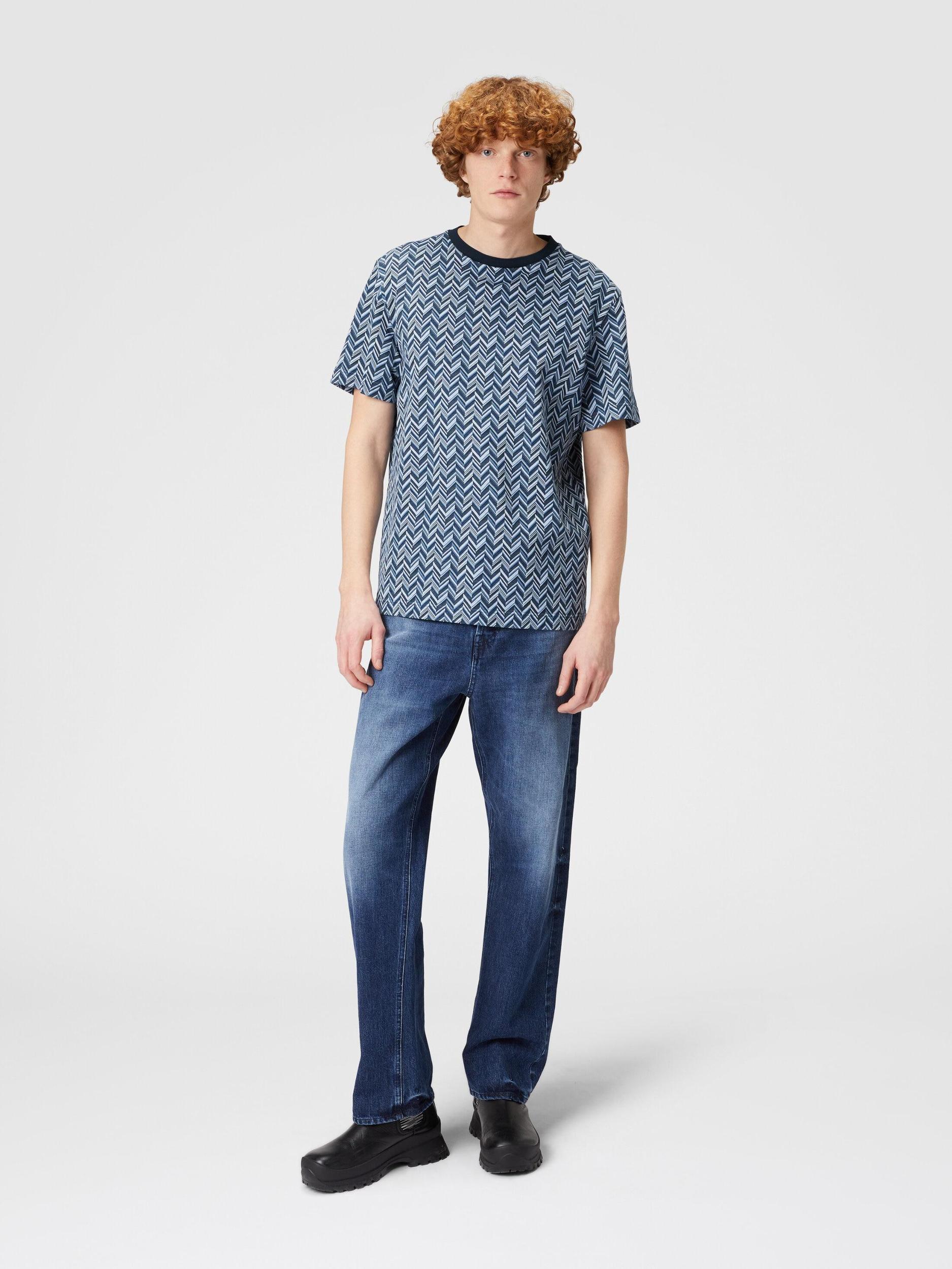 Zig zag jacquard cotton jersey T-shirt Product Image