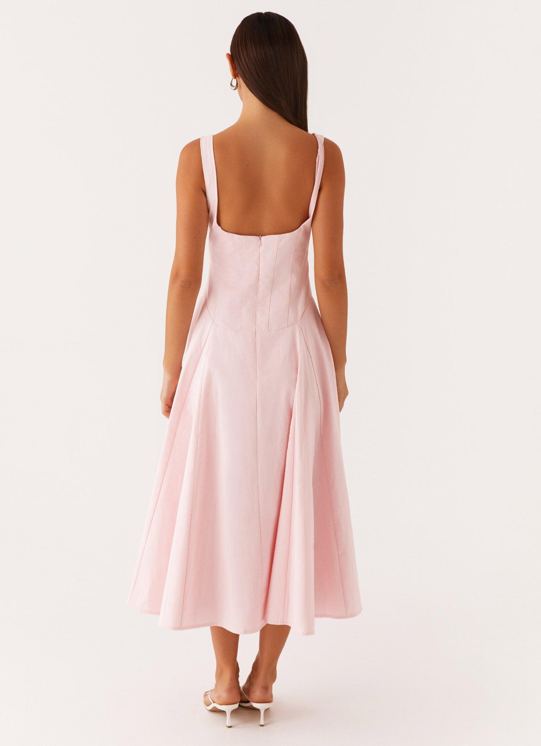 Ebony Midi Dress - Pastel Pink Girls Product Image