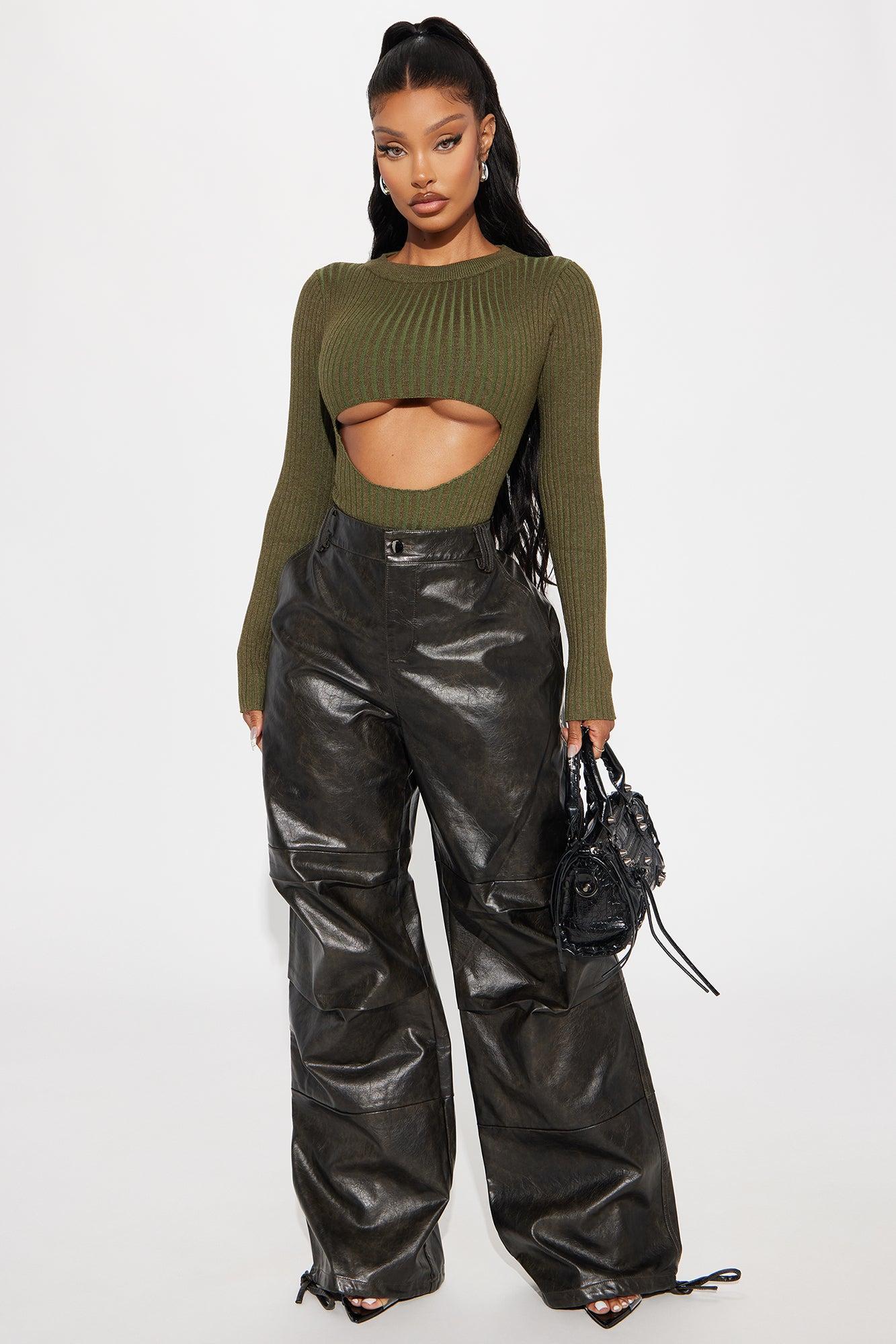 Sydney Sweater Bodysuit - Olive Product Image
