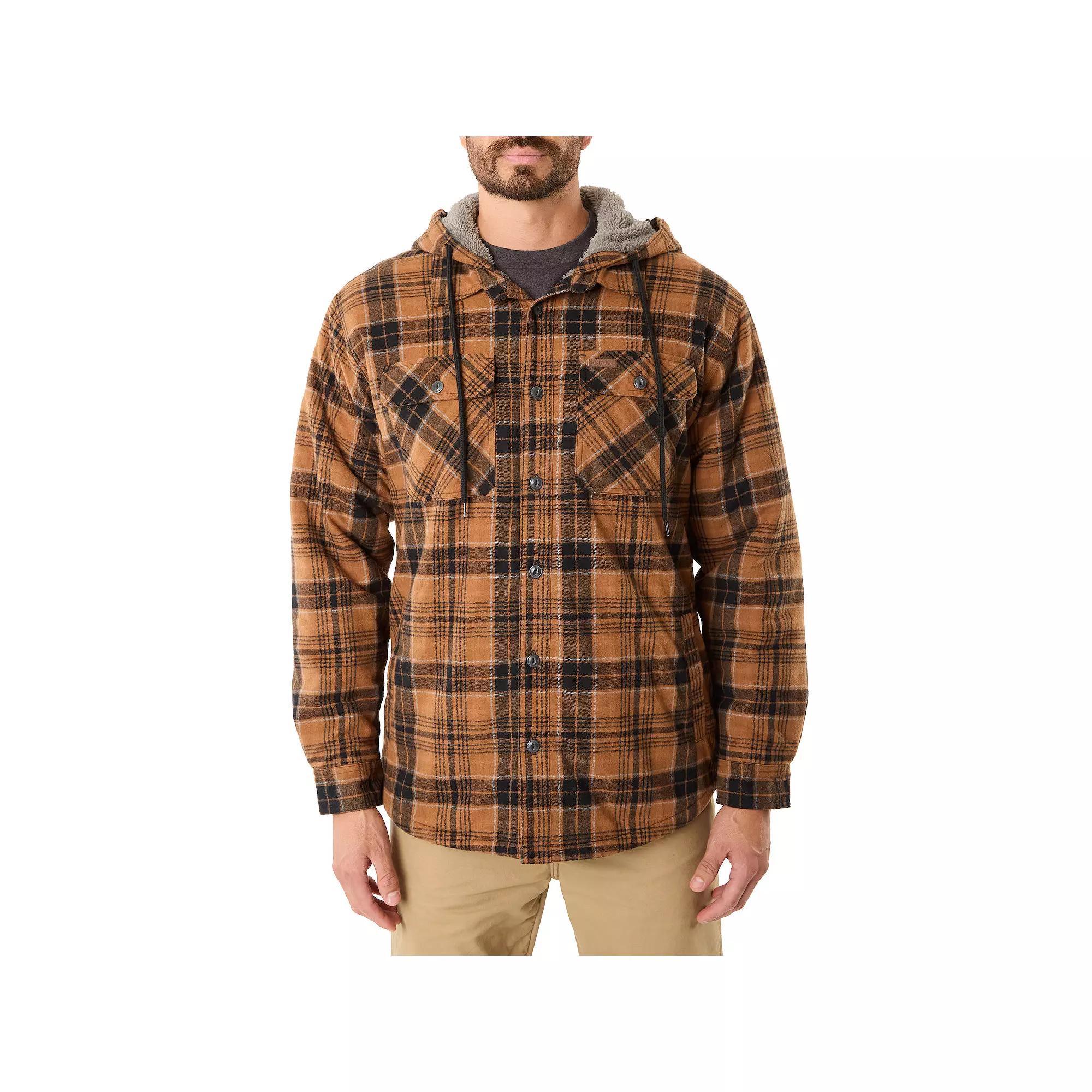 Mens Smiths Workwear Sherpa-Lined Hooded Flannel Shirt Jacket Product Image