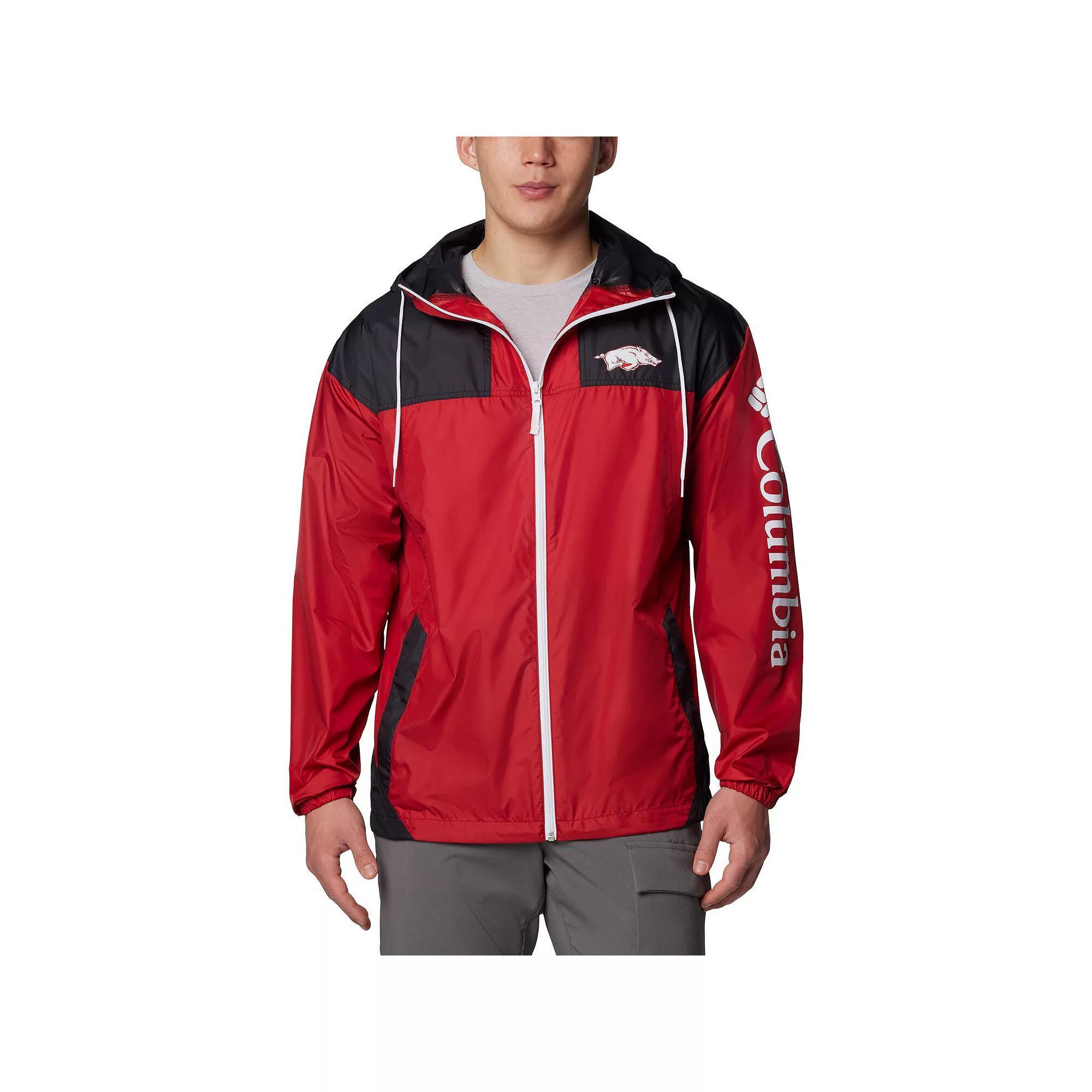 Men's Columbia Cardinal Arkansas Razorbacks Flash Challenger II Omni-Shade Full-Zip Hoodie Windbreaker Jacket, Size: Large, Red Product Image