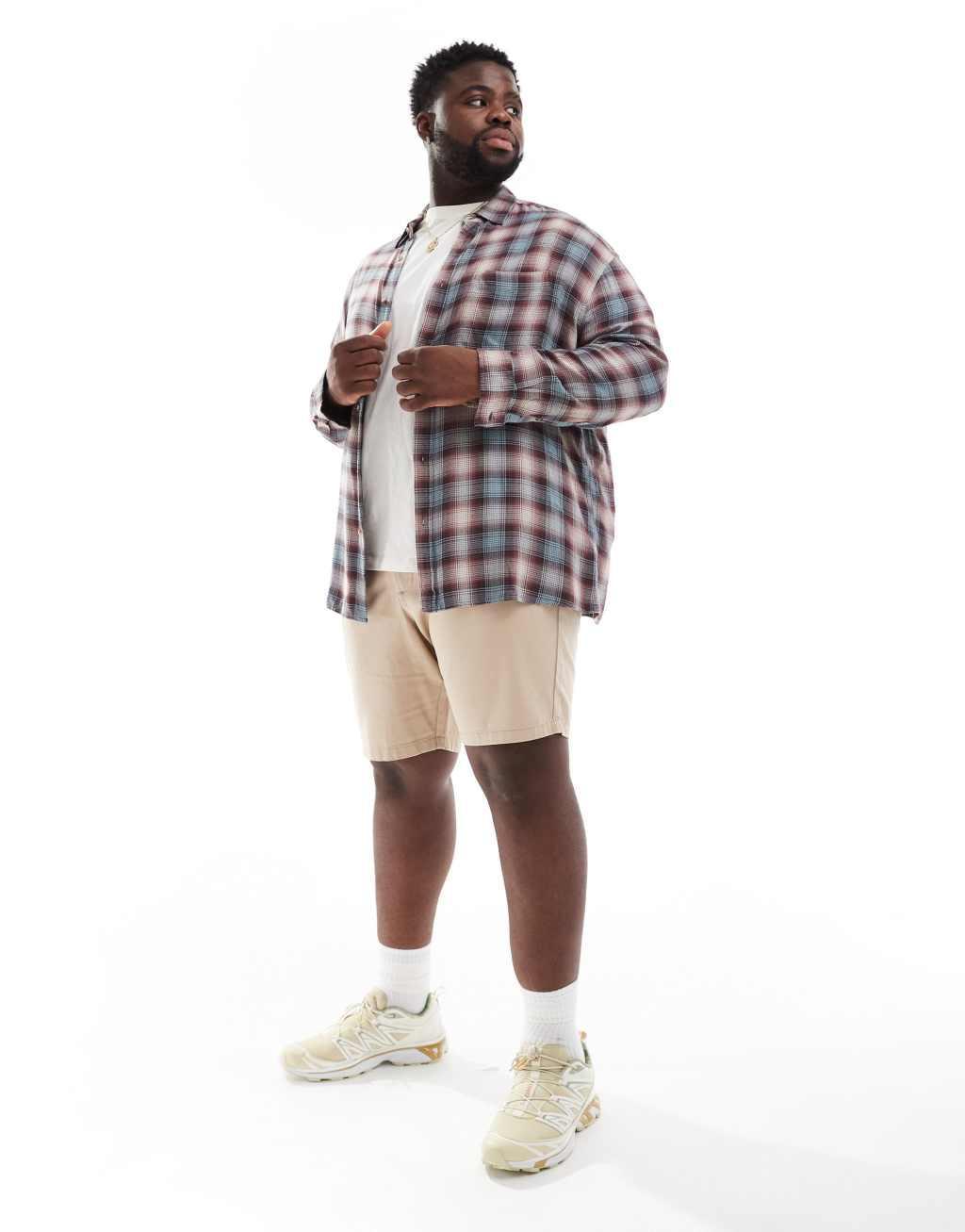 ASOS DESIGN slim stretch chino shorts in stone Product Image
