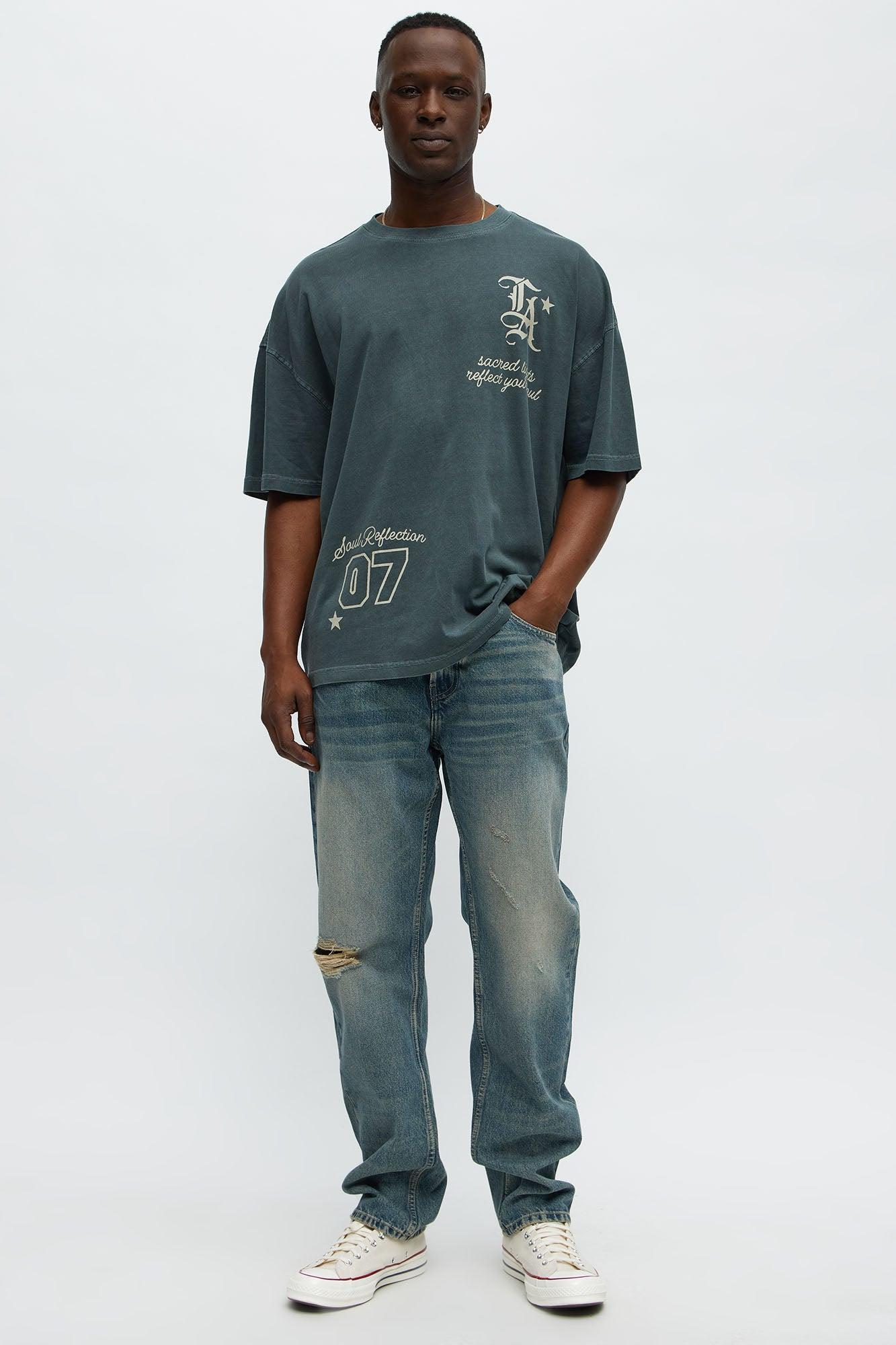 LA Sacred Lights Oversized Short Sleeve Tee - Grey Product Image