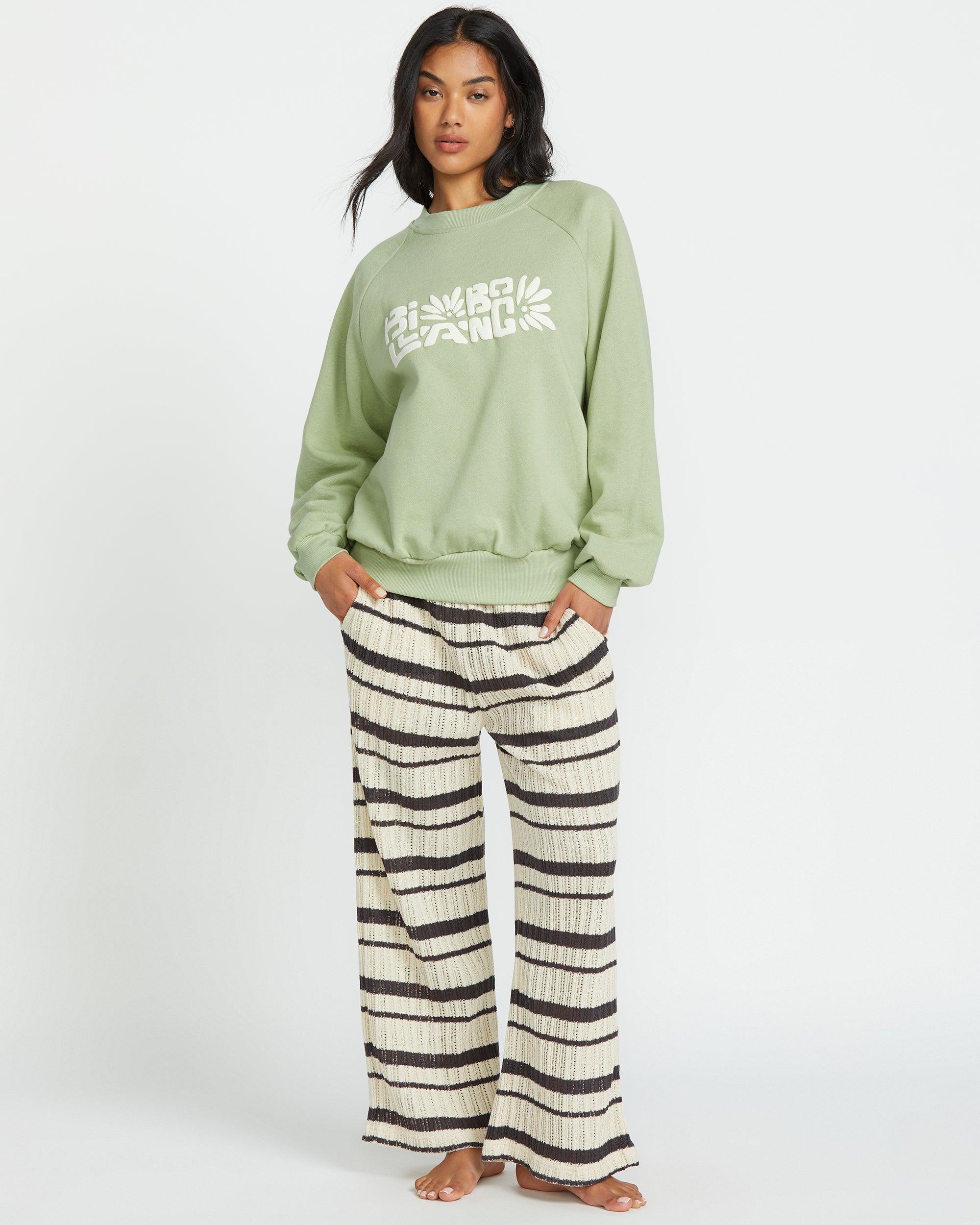 The Waves Crew Sweatshirt  - Pistachio Female Product Image