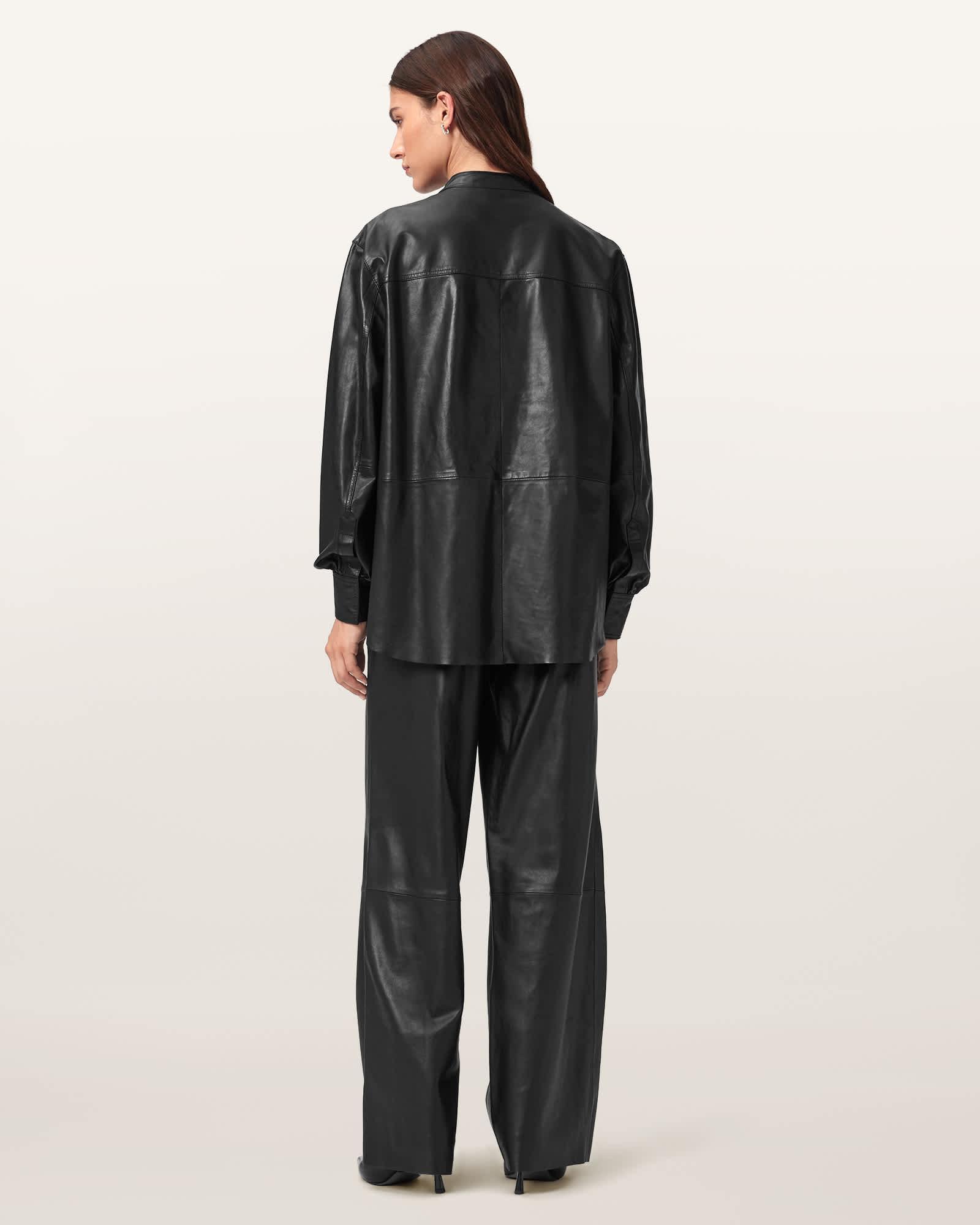 Ash Wide Leg Leather Pants Product Image