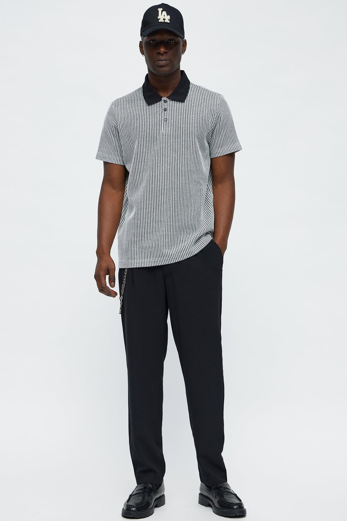 Golden Hour Slim Pleated Trouser - Black Male Product Image