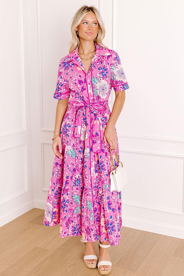 Full Bloom Button Down Midi Dress Product Image