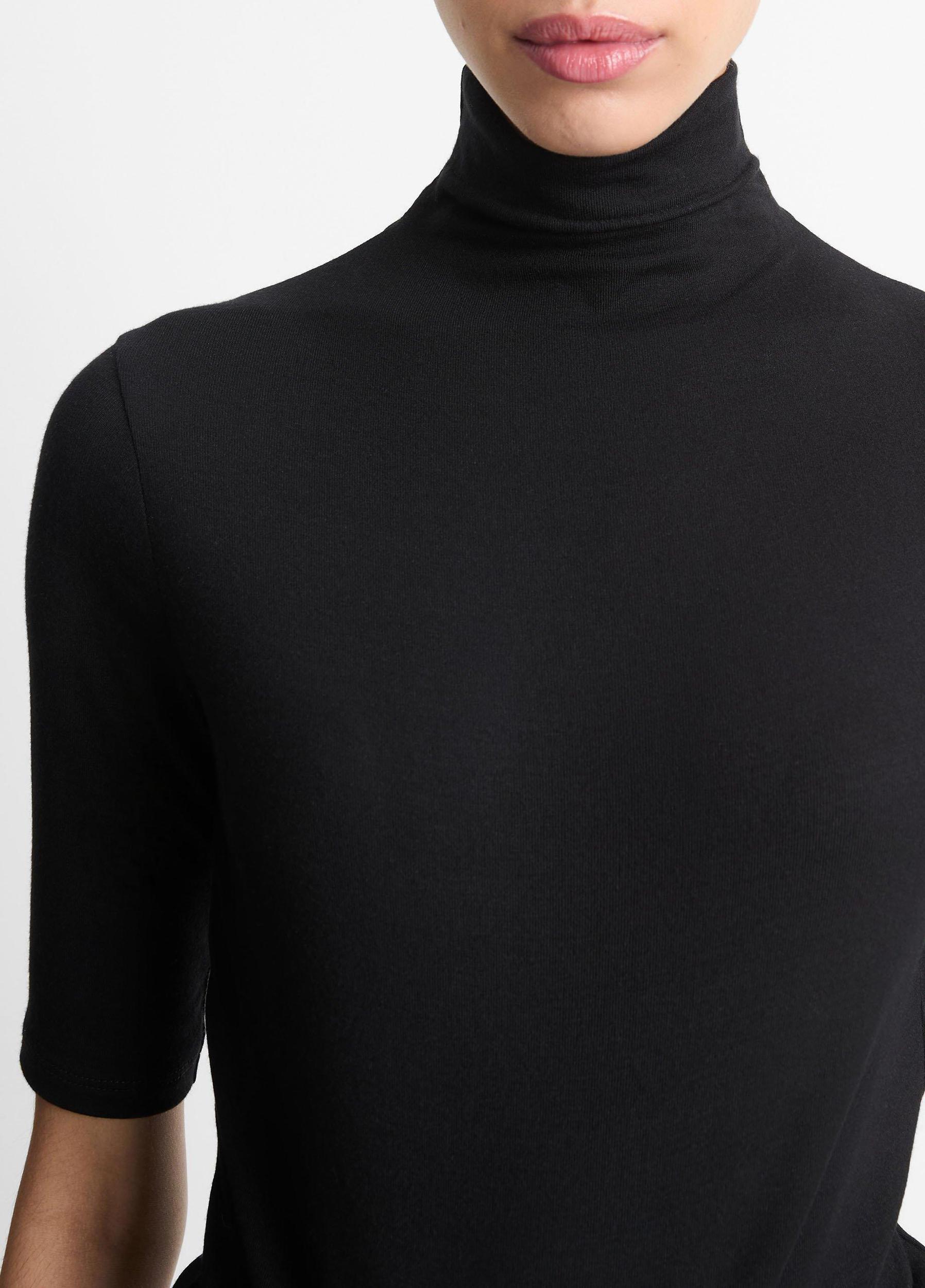 Womens Elbow-Sleeve Turtleneck, Off White, Size XS Vince Product Image