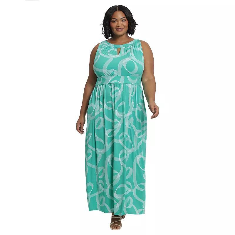 Plus Size London Times Halter Maxi Dress, Womens Product Image