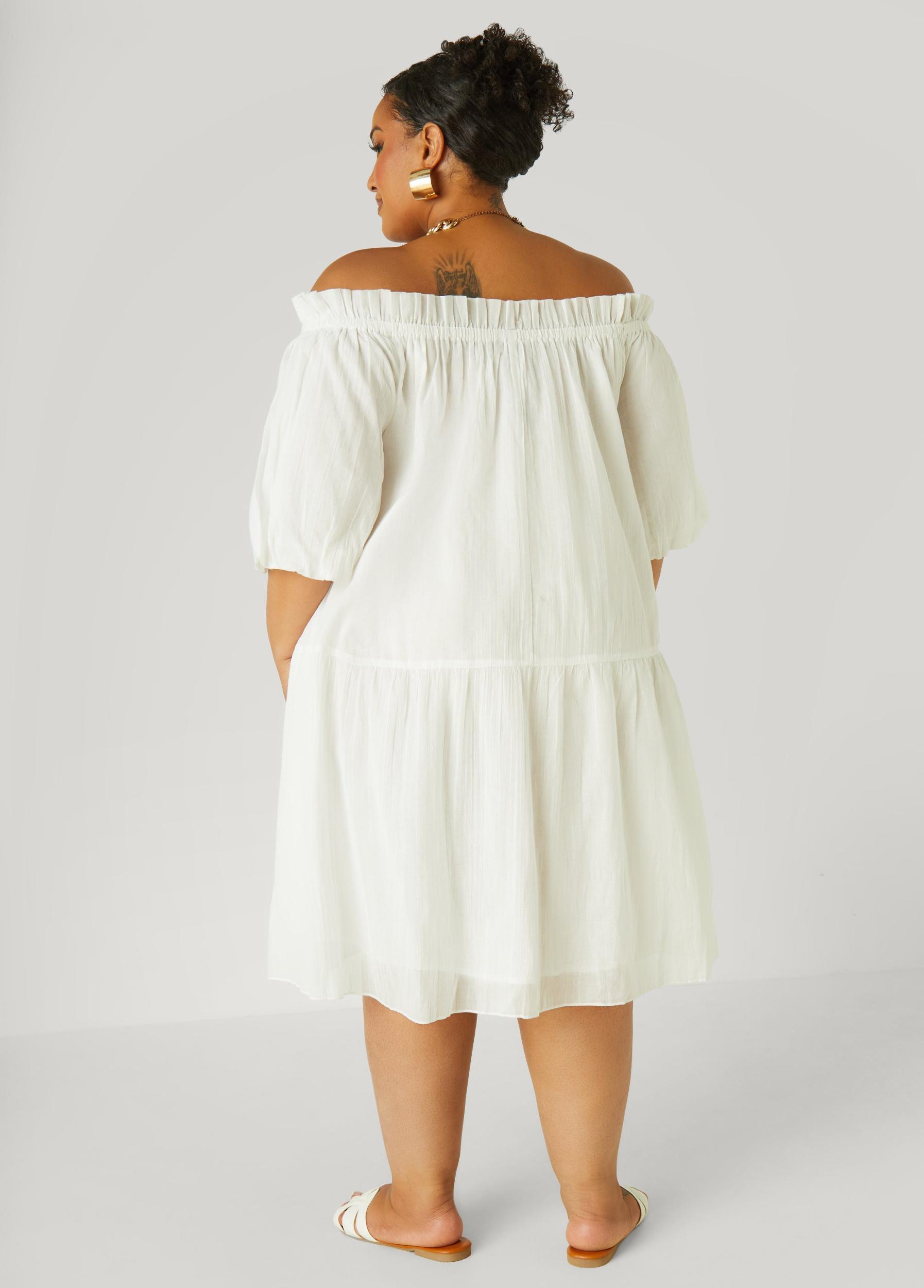Off The Shoulder Gauze Dress Product Image