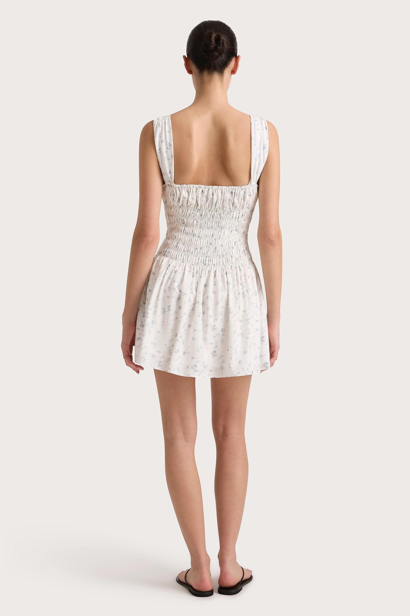 Yerres Mini Dress Blossom Egg Shell Powder Blue Product Image