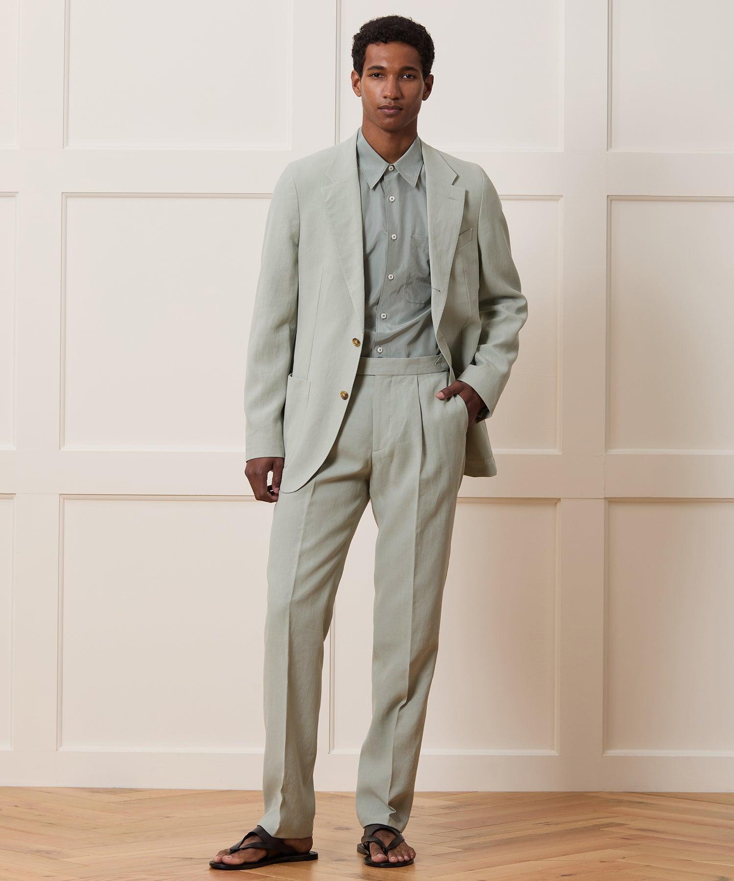 Italian Sueded Linen Side Tab Trouser Product Image