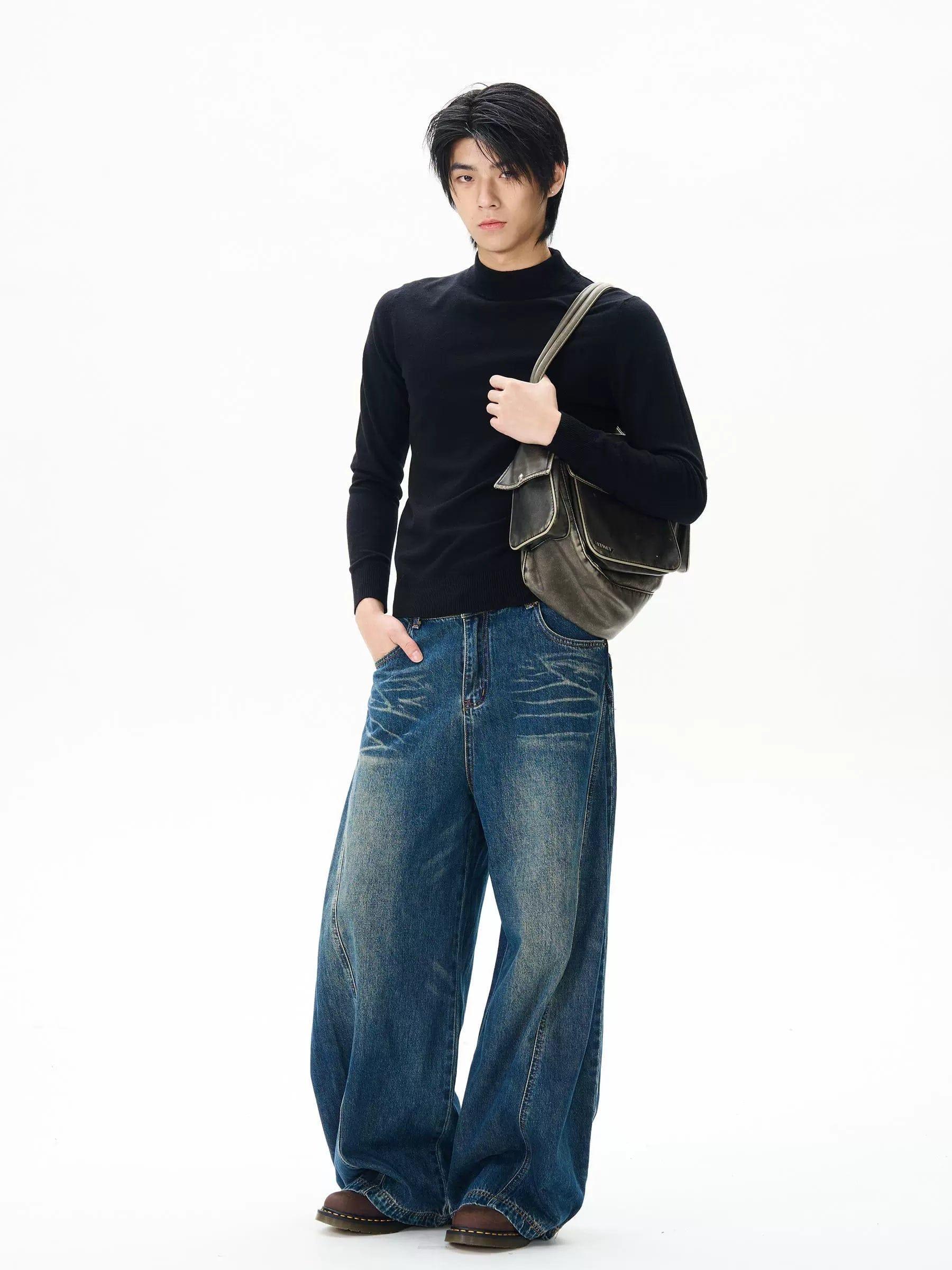 RT No. 12136 WASHED BAGGY JEANS Product Image