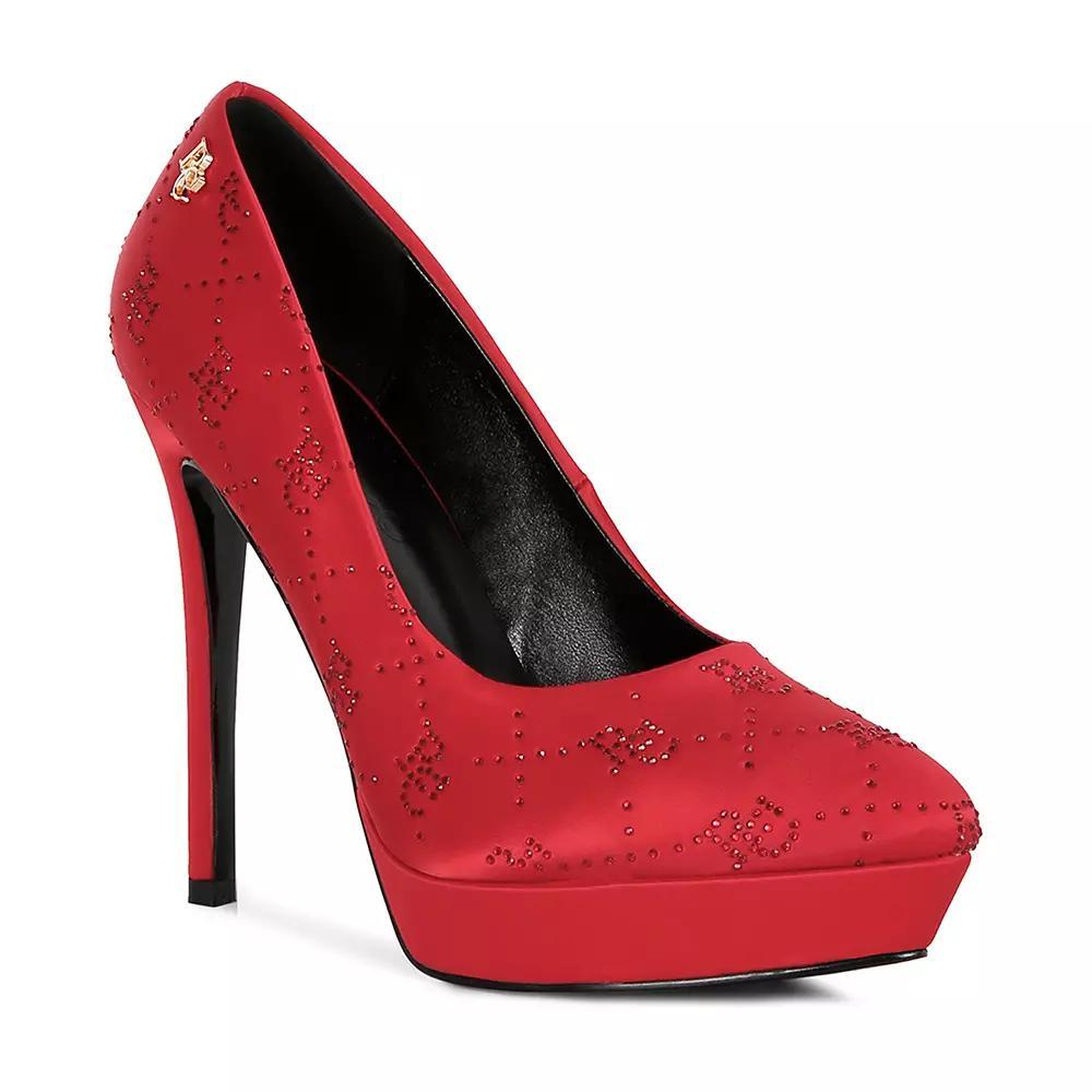 Rag & Co Ballard Women's Satin Stiletto Pumps, Size: 8, Red Product Image