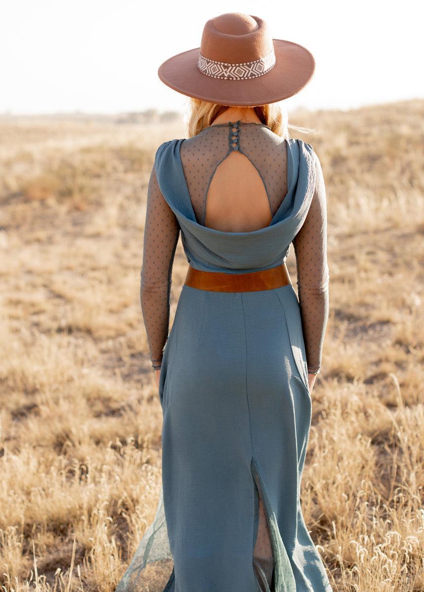 Tisannah Dress in Dusty Teal Female Product Image