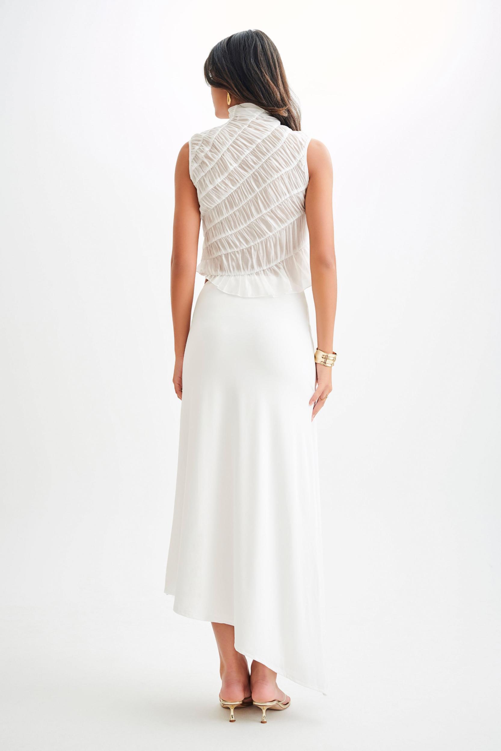 Adella Gathered Sleeveless Top - Ivory Product Image