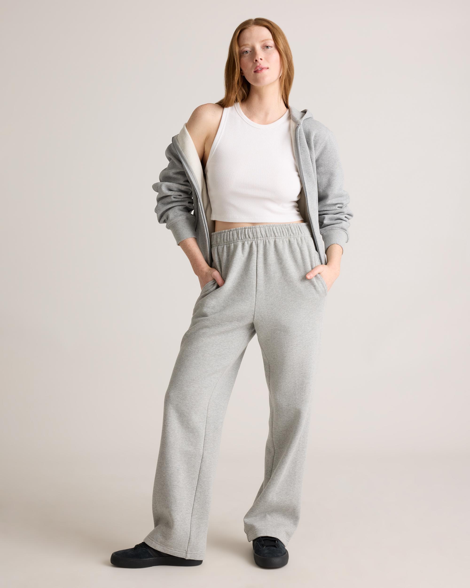 Quince | Women's Organic Heavyweight Fleece Straight Leg Sweatpants Organic Cotton Product Image