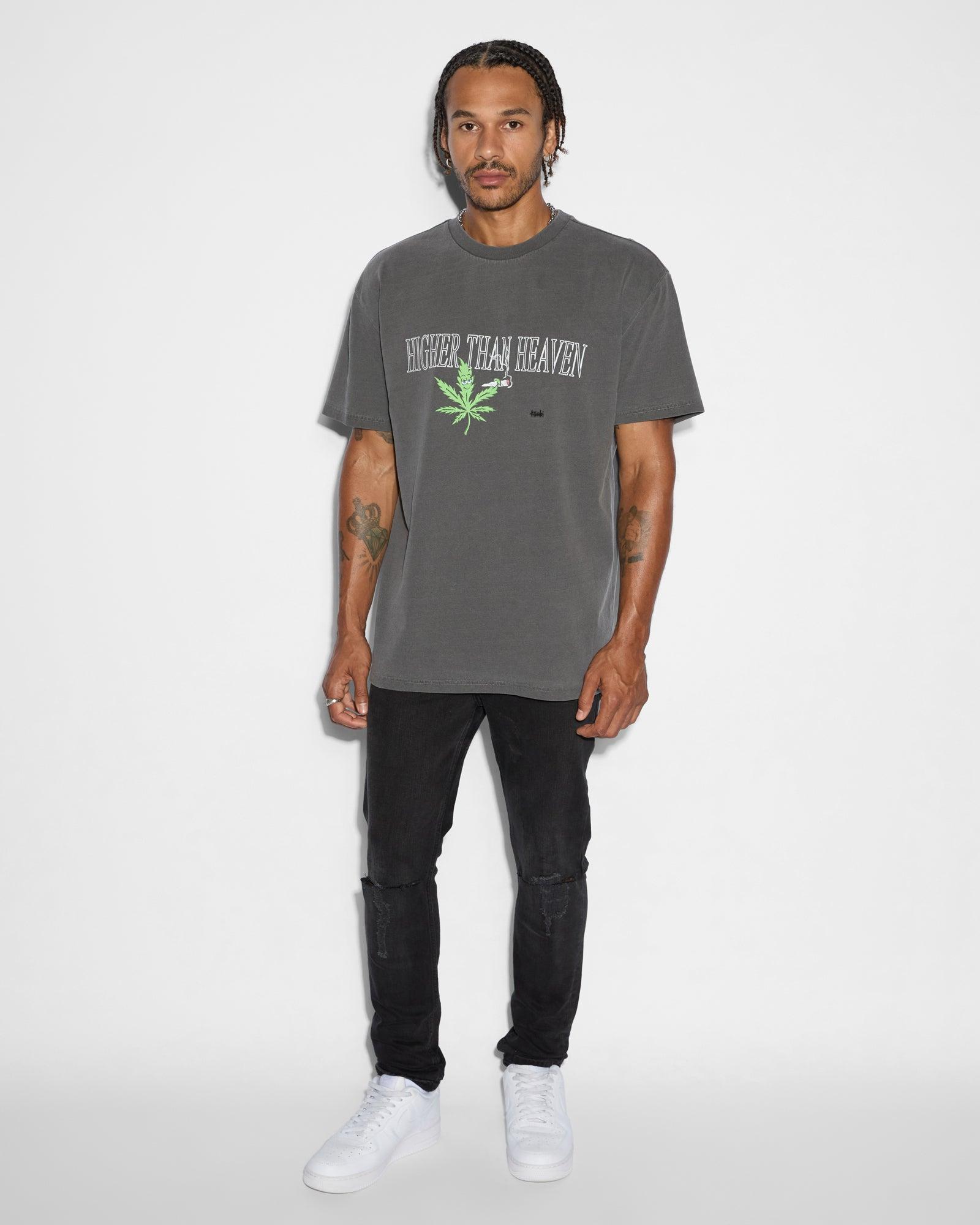 420 LEAF BIGGIE SS TEE CHARCOAL Male Product Image