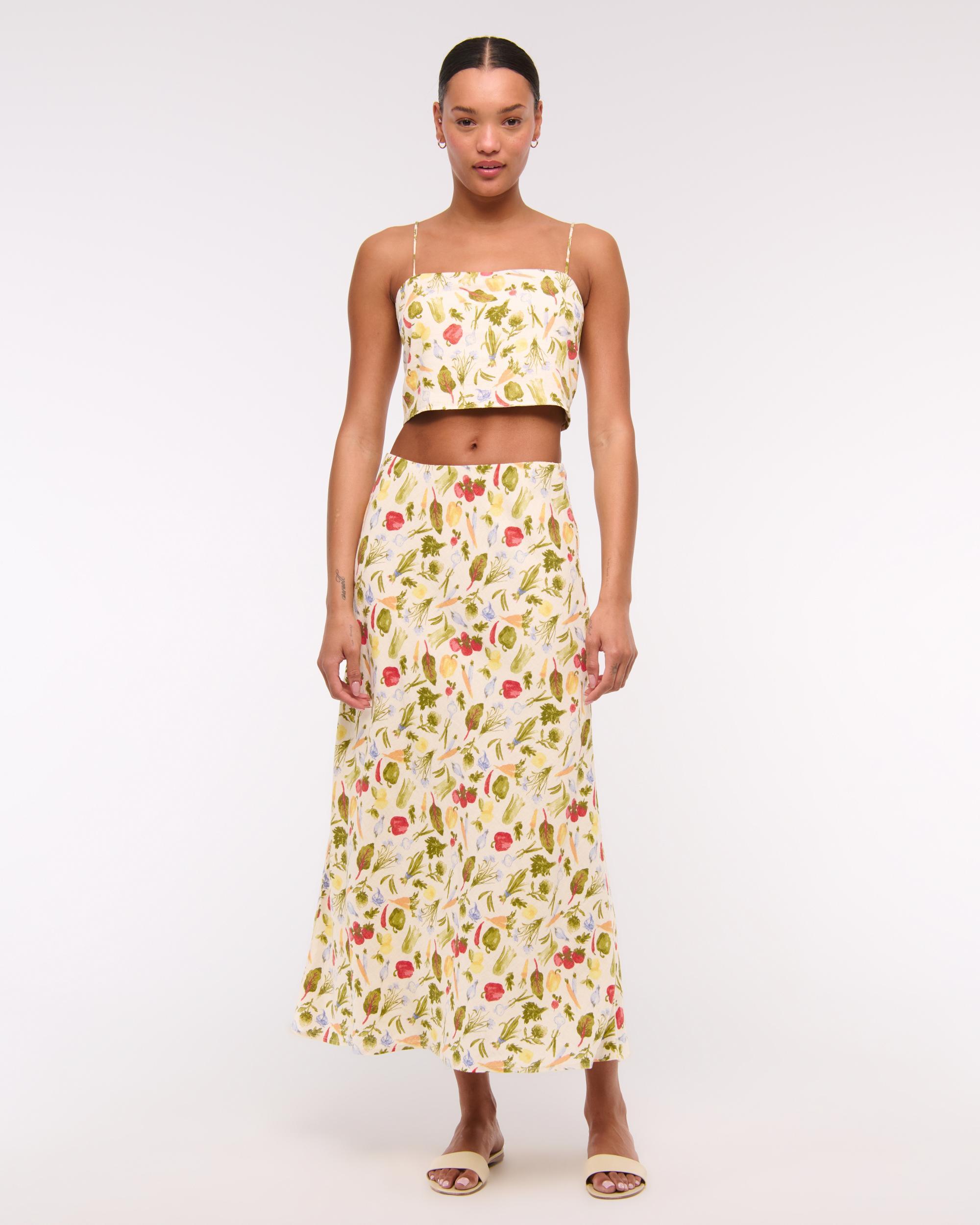 Cropped Linen-Blend Cami Product Image