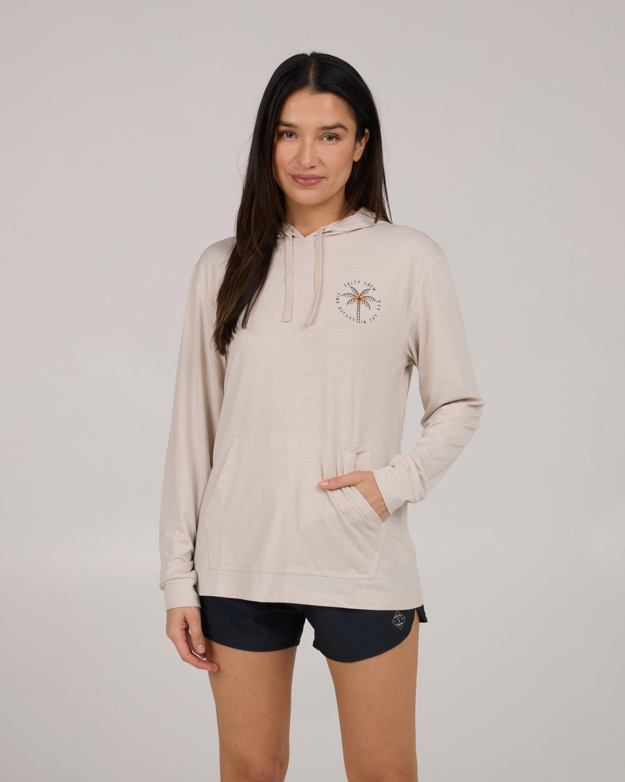 Queen Palm Tech Hoodie - Oatmeal Female Product Image