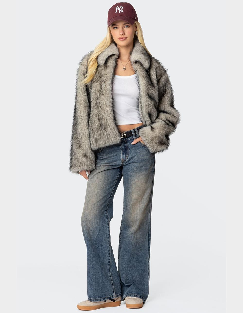 EDIKTED Mob Wife Faux Fur Jacket Product Image